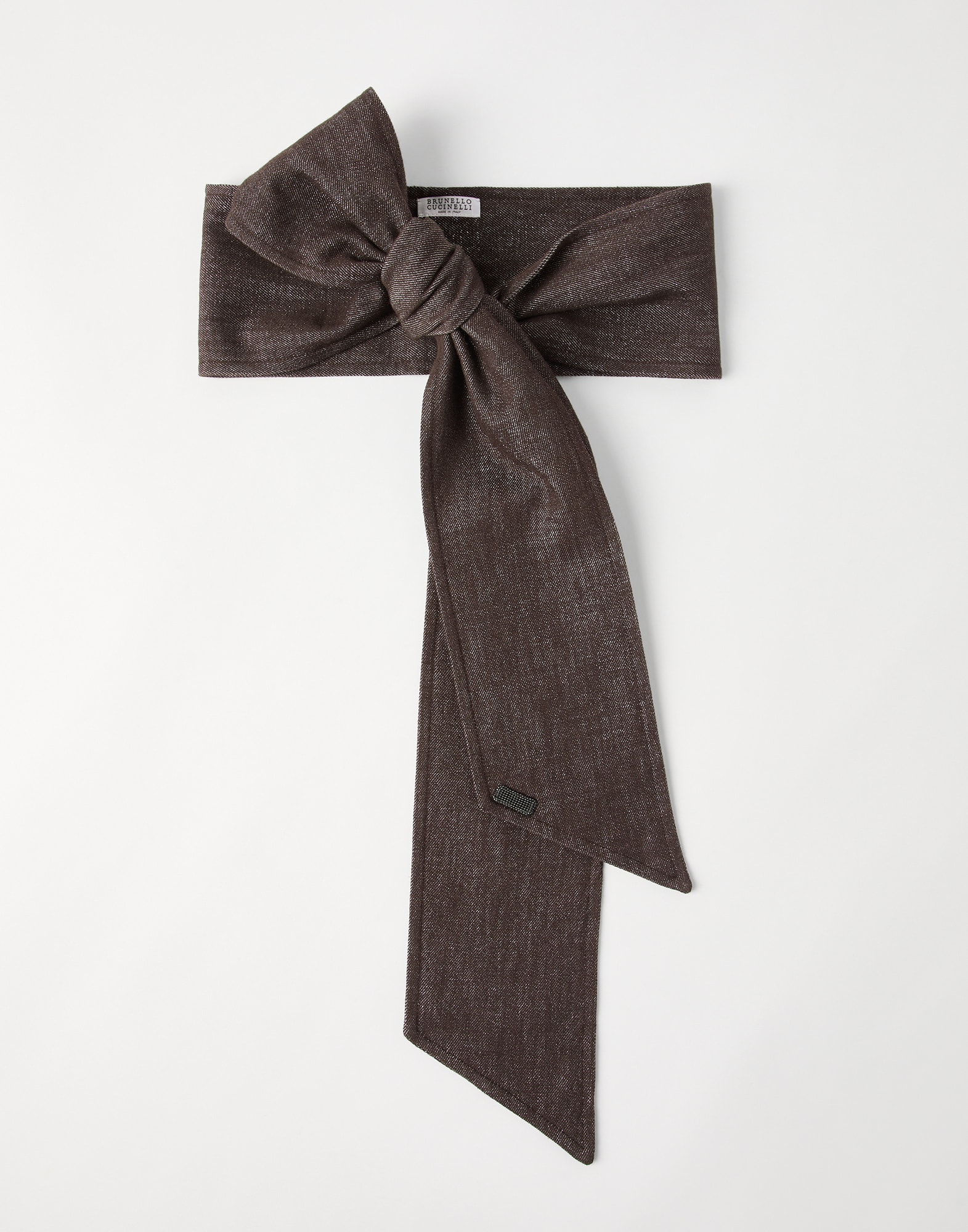No-fade denim foulard Cocoa Woman - Brunello Cucinelli