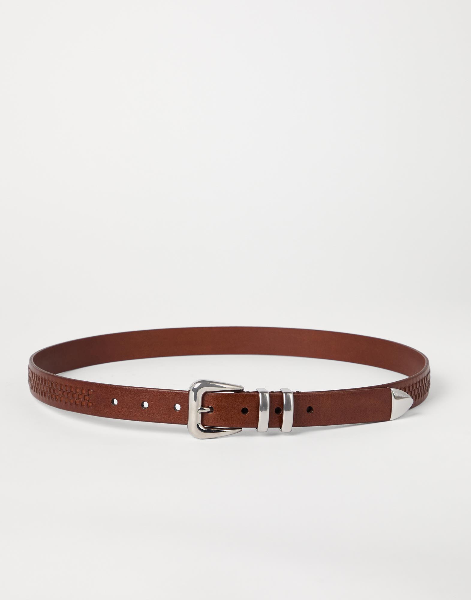 Calfskin belt Tobacco Man - Brunello Cucinelli