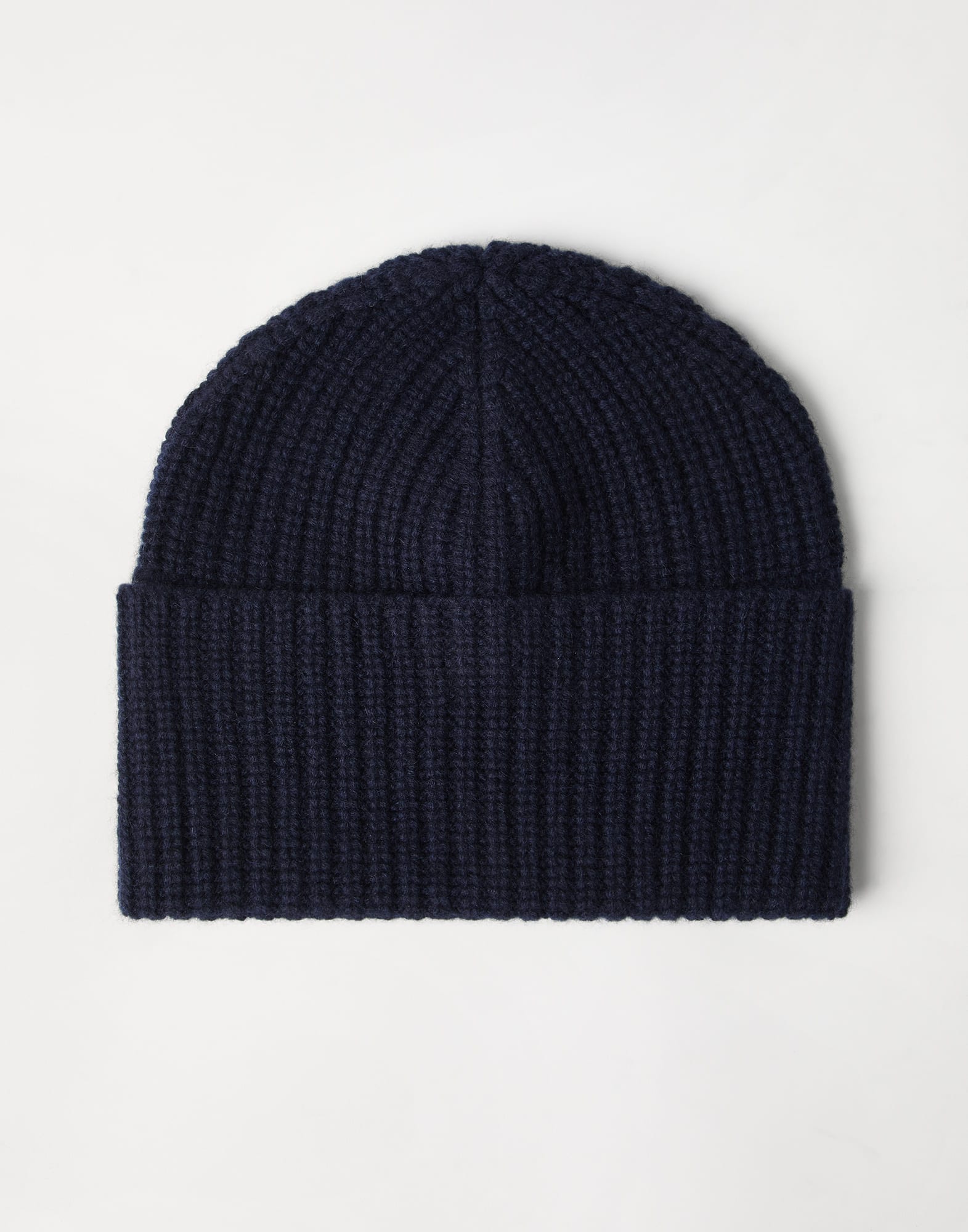 Cashmere rib knit beanie Navy Blue Man - Brunello Cucinelli