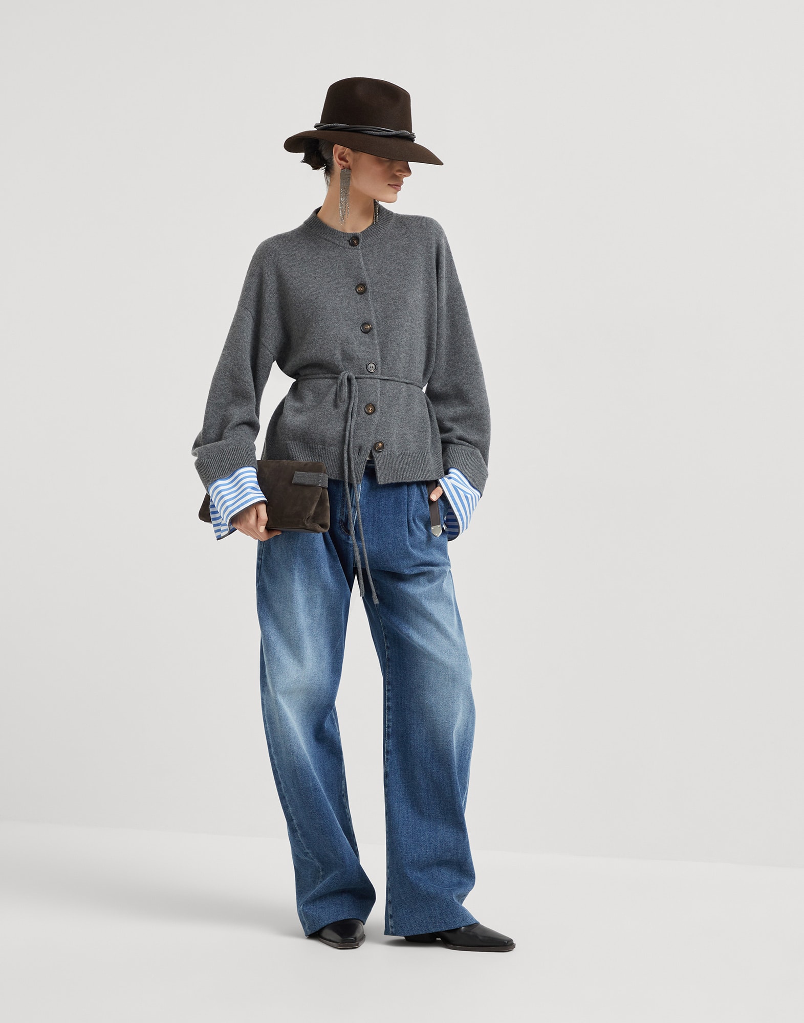 Button-front Cardigan - Full look - View Full Screen