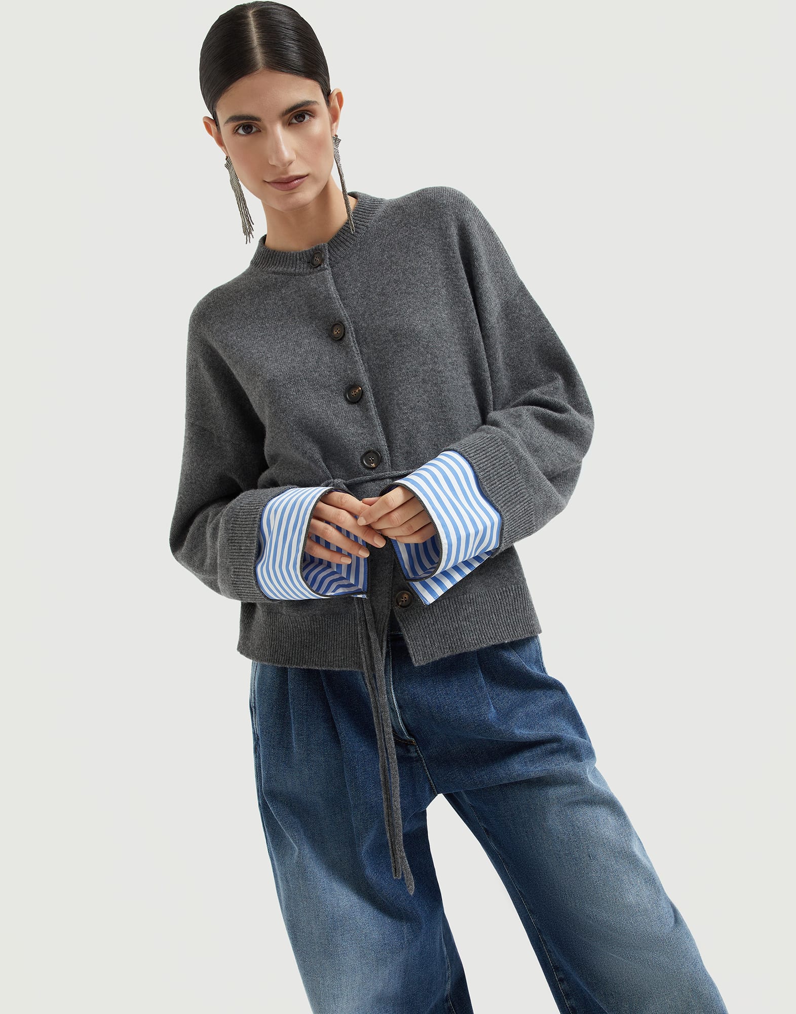 Button-front Cardigan - Editorial view - View Full Screen