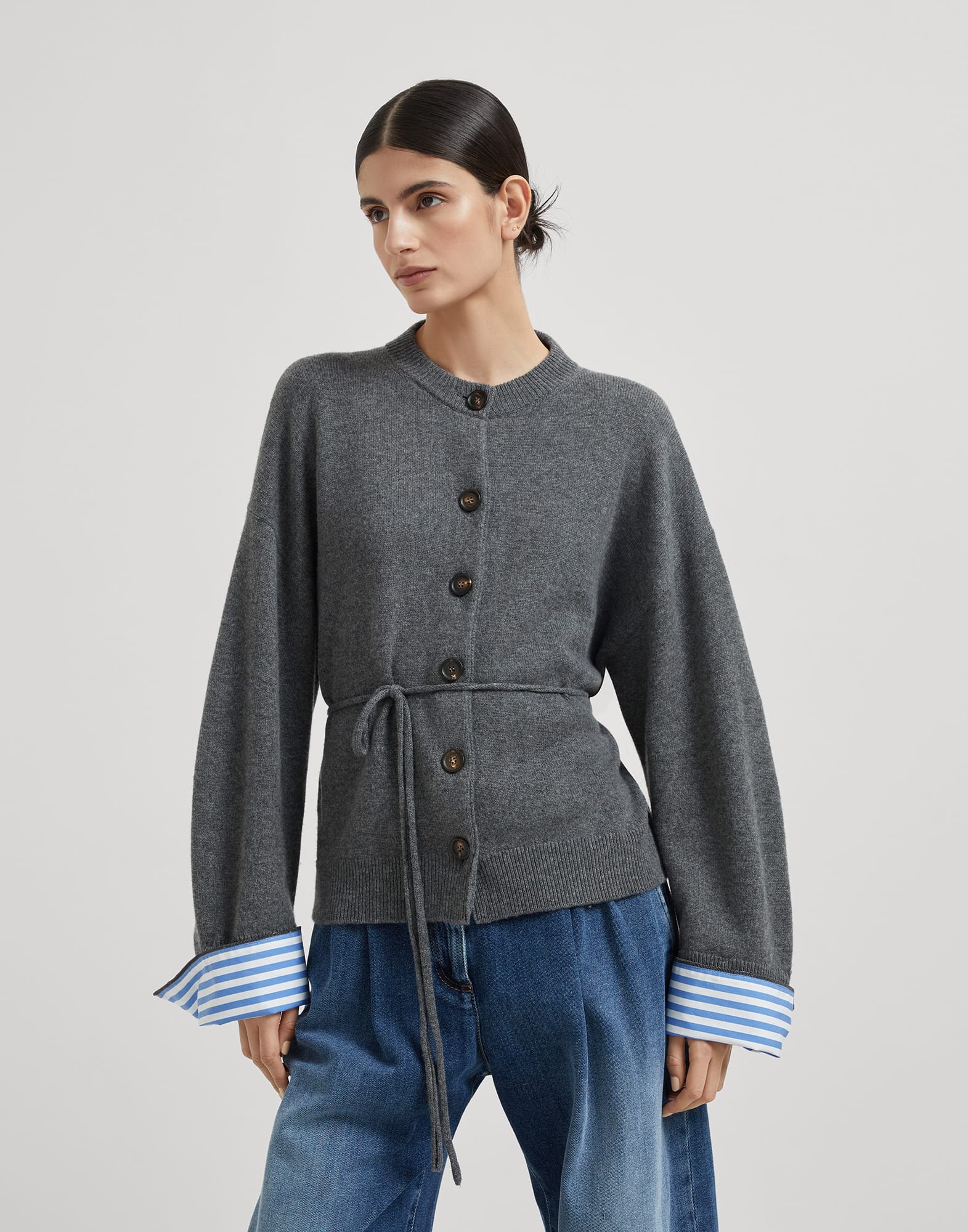 Button-front Cardigan - Front view - View Full Screen