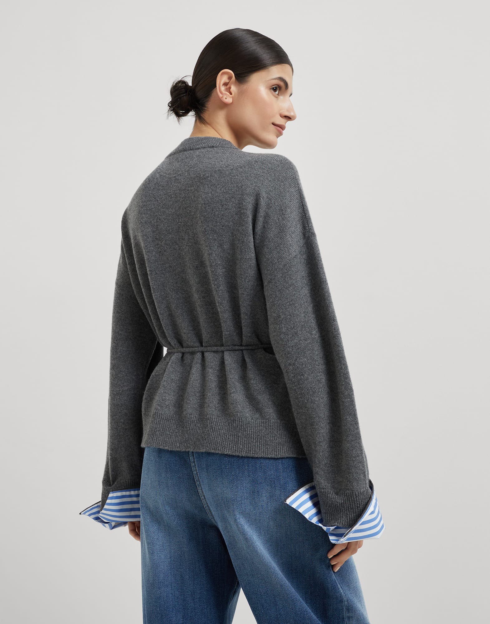 Button-front Cardigan - Back view - View Full Screen
