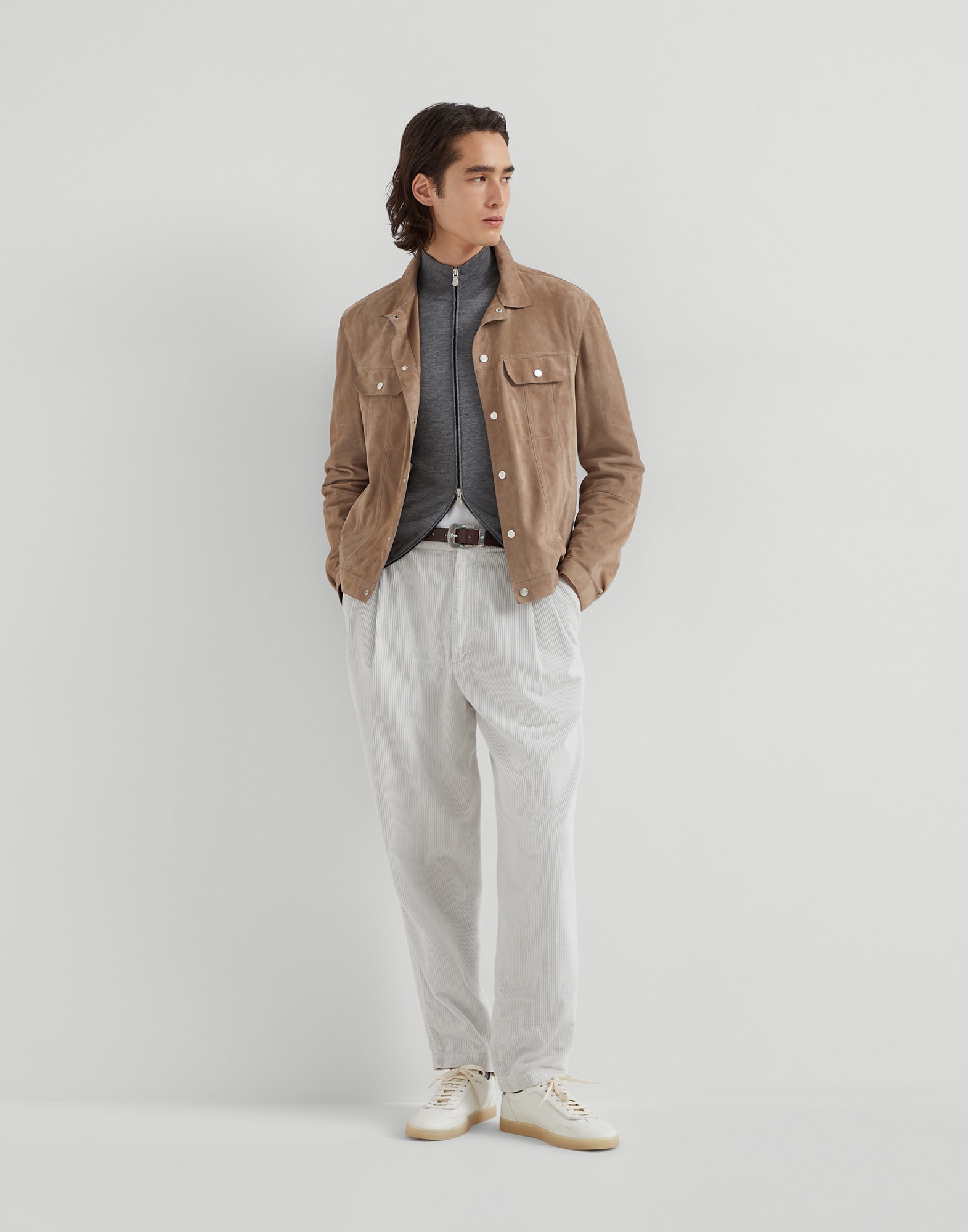 Cardigan Zippé - Vue tenue complète - Afficher en plein écran