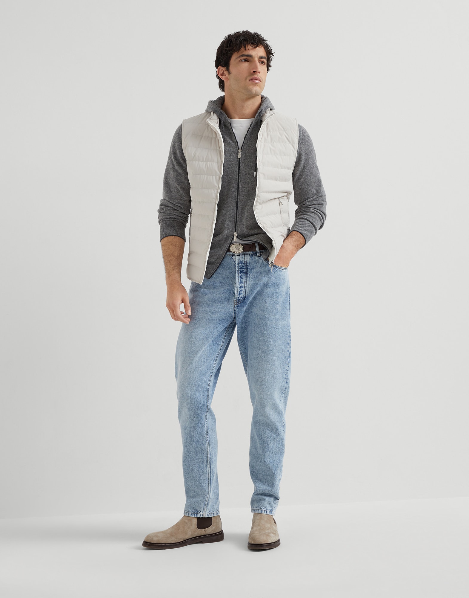 拉链对襟衫 - 全身视角 - 正面观看 - 全屏观看