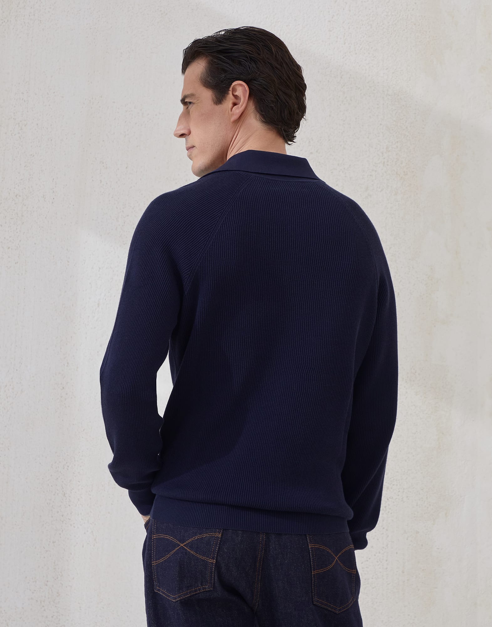 Polo-Style Sweater - Back view - View Full Screen