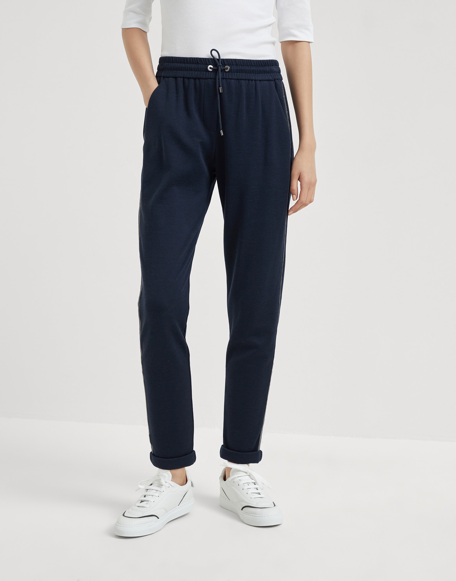 双面针织裤 夜黑 女款 - Brunello Cucinelli