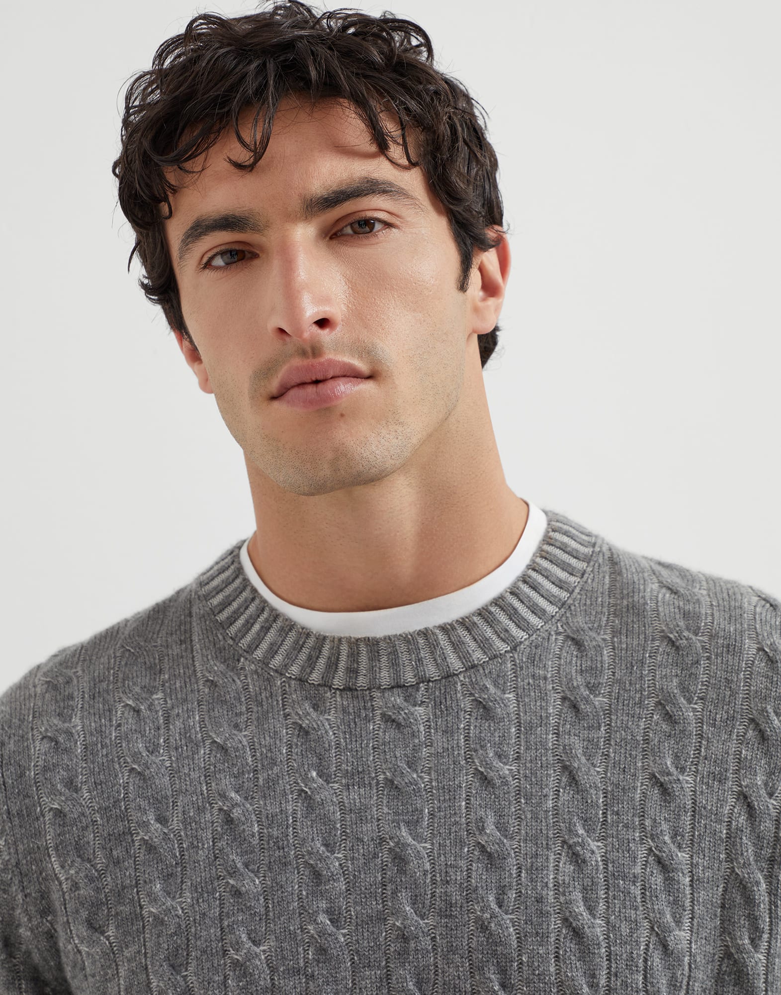 圆领针织衫 - 细节视角 - 正面观看 - 全屏观看