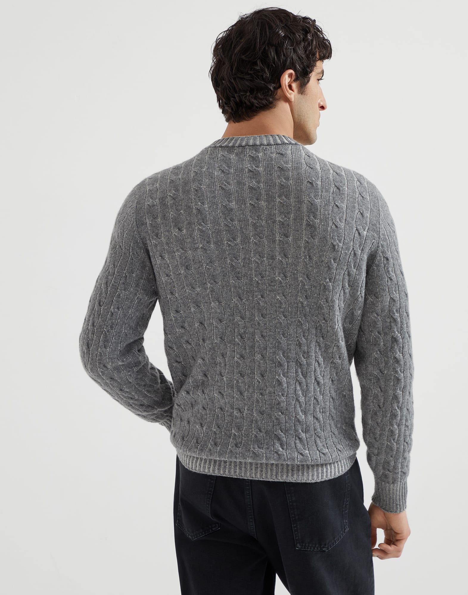 圆领针织衫 - 背面视角 - 正面观看 - 全屏观看