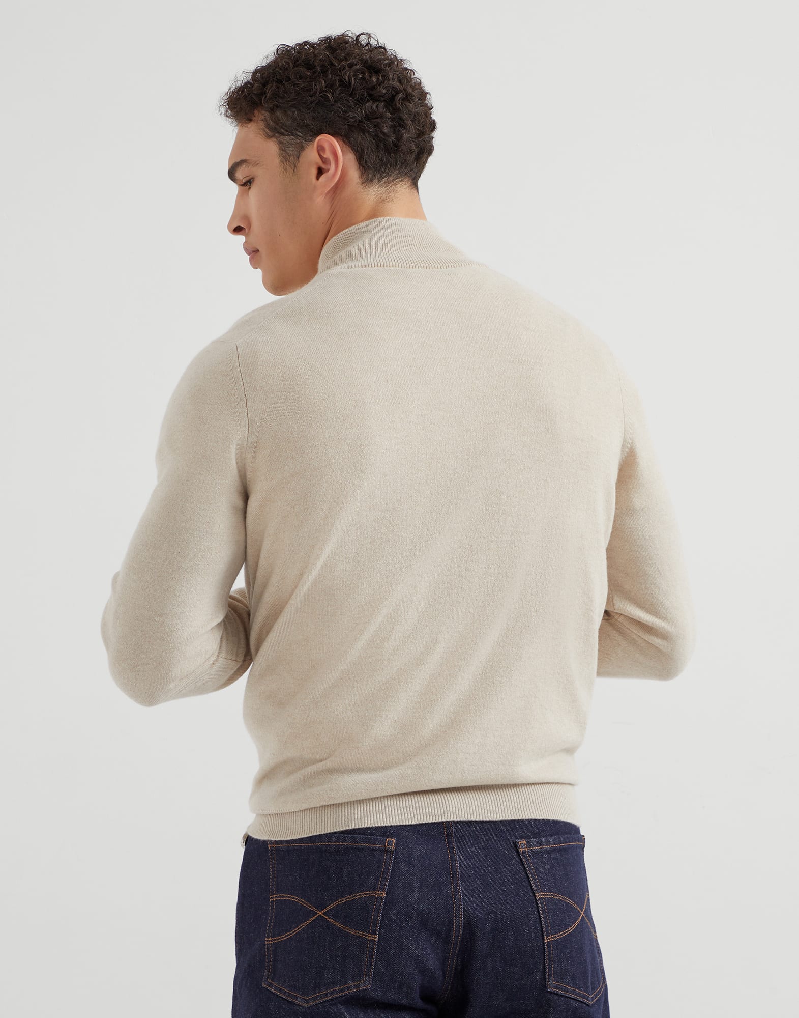 Zip Neck Sweater - Back view - View Full Screen