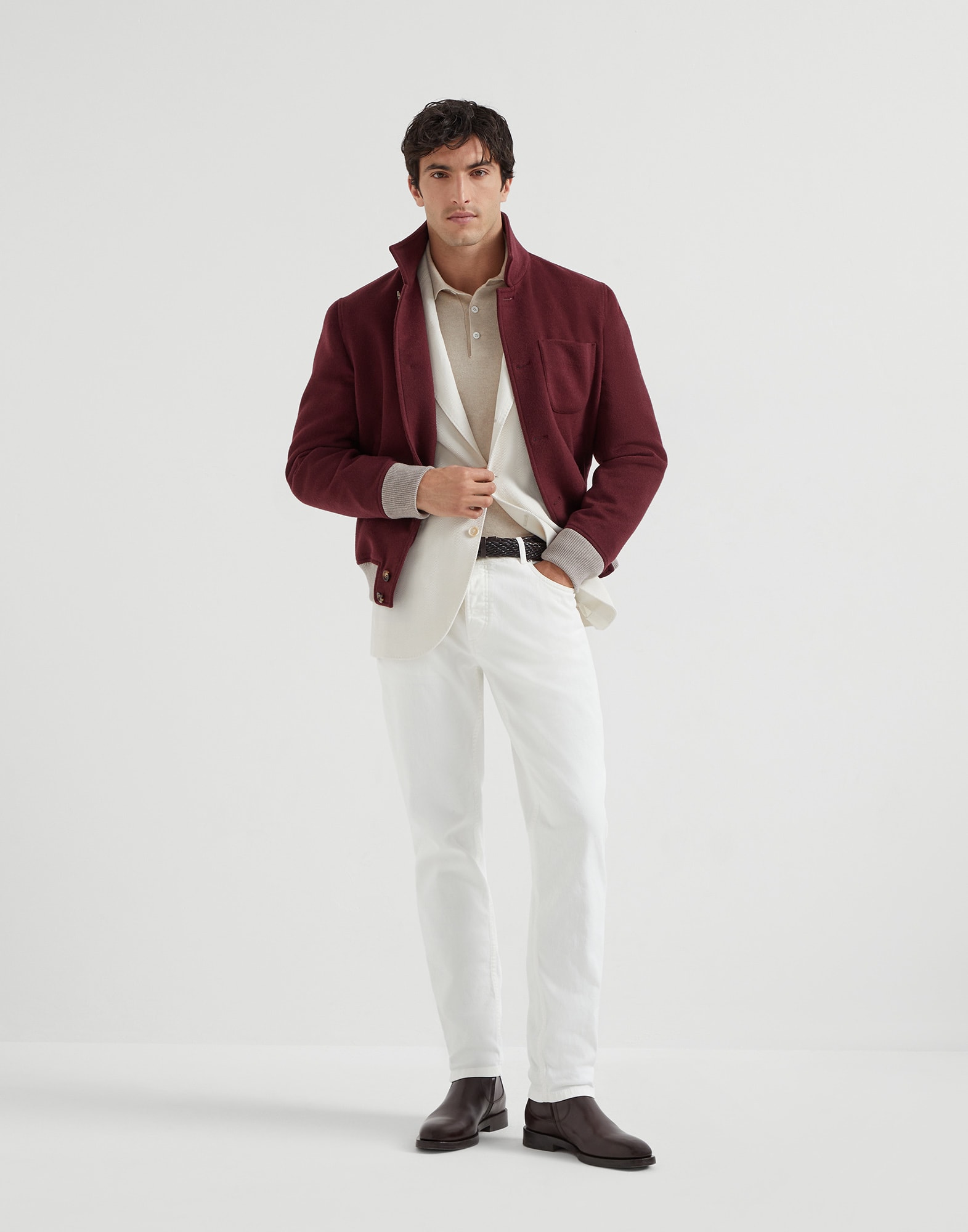 Pullover mit Polokragen - Komplettansicht - Vollbildmodus