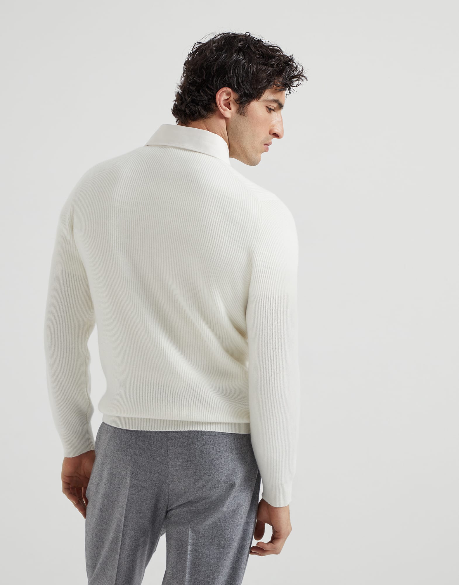 Polo-Style Sweater - Back view - View Full Screen