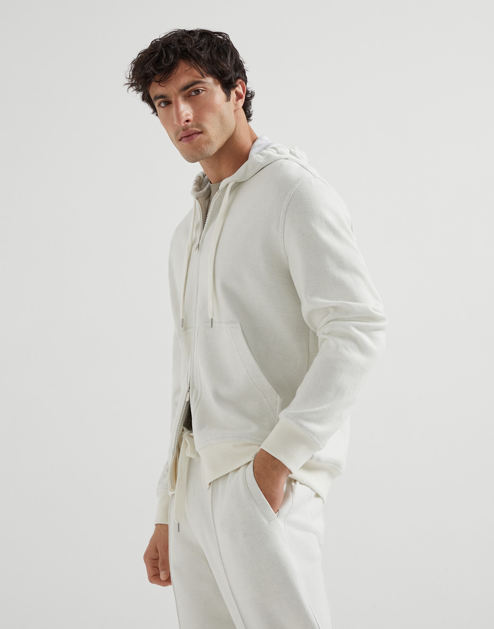 Double cloth sweatshirt Off-White Man - Brunello Cucinelli