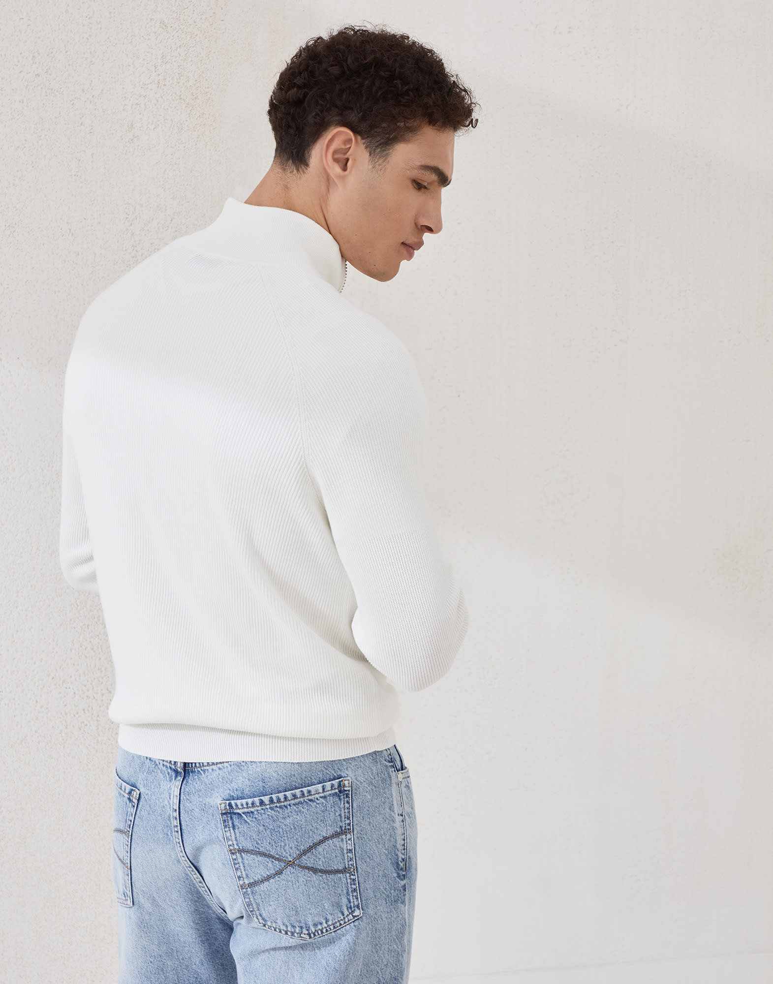 Zip Neck Sweater - Back view - View Full Screen
