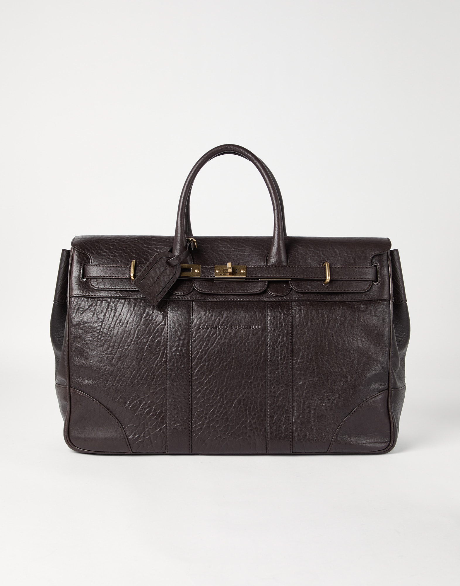 Leather country bag Brown Man - Brunello Cucinelli