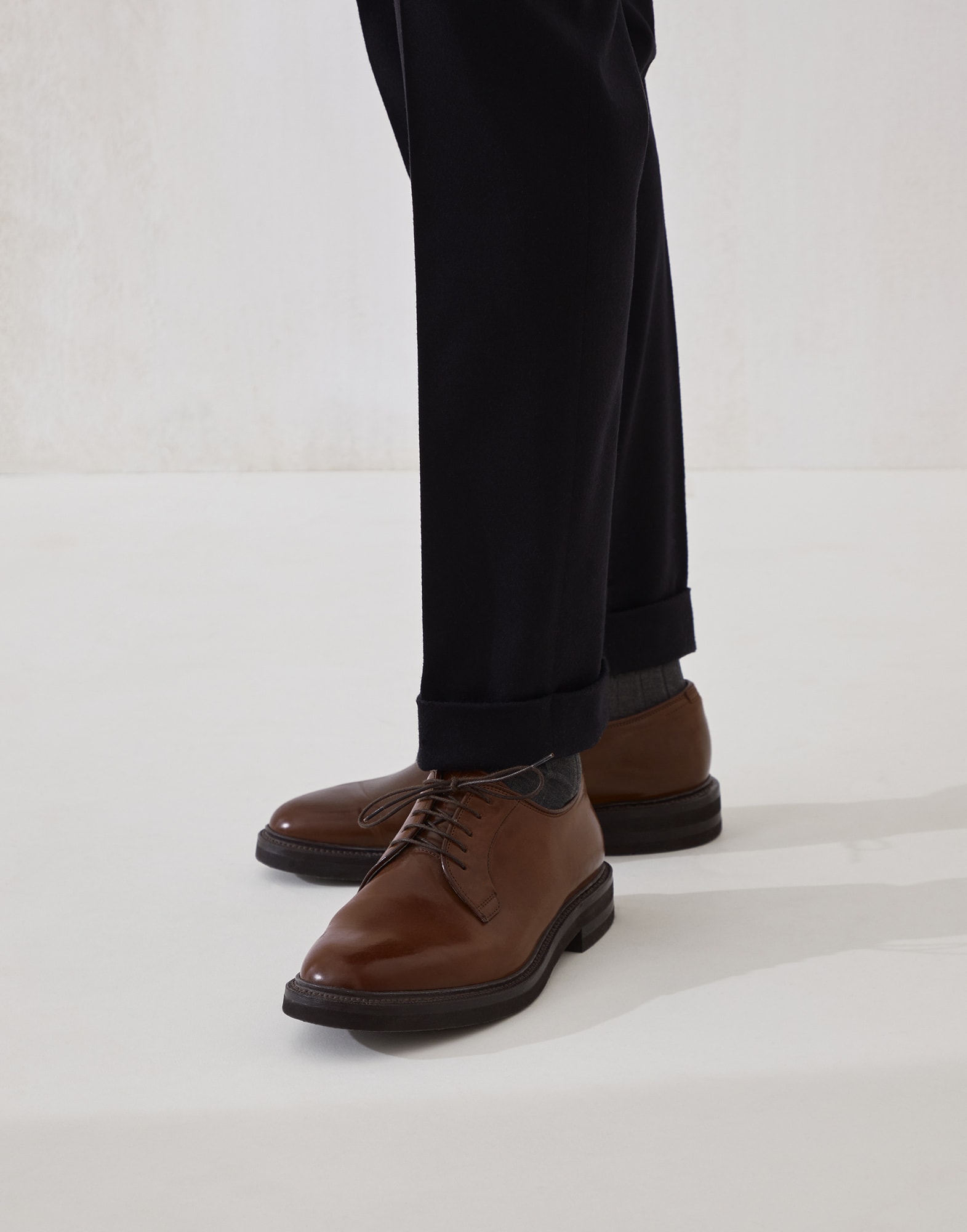 Cordovan Derby for Man in Brown | Brunello Cucinelli Cordovan Derby for Man in Brown | Brunello Cucinelli