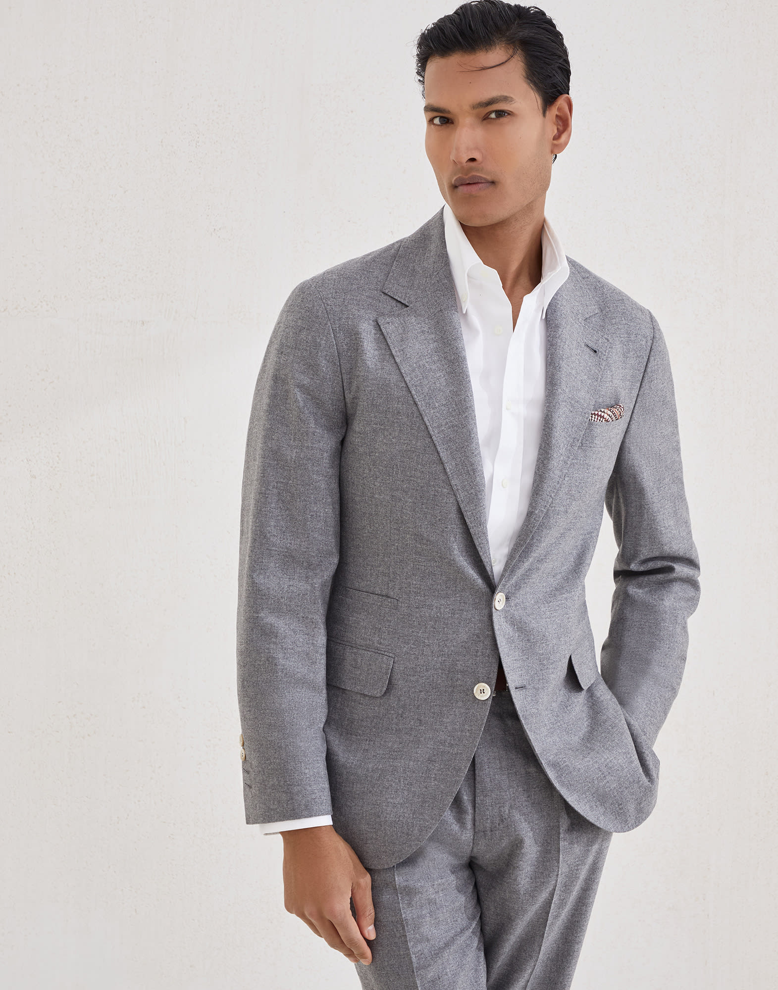 Flannel blazer Grey Man - Brunello Cucinelli