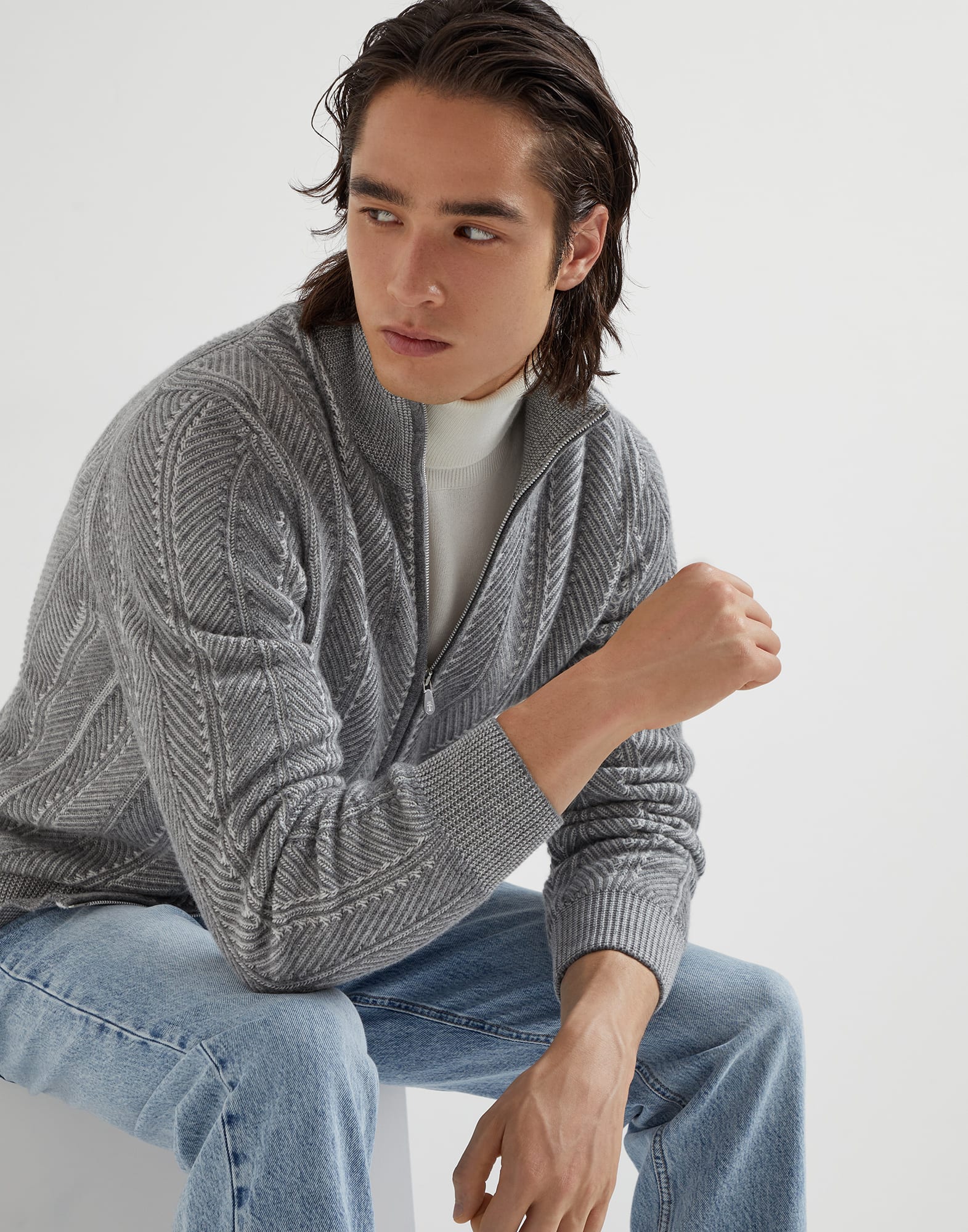 Zip-front Cardigan - Editorial view - View Full Screen