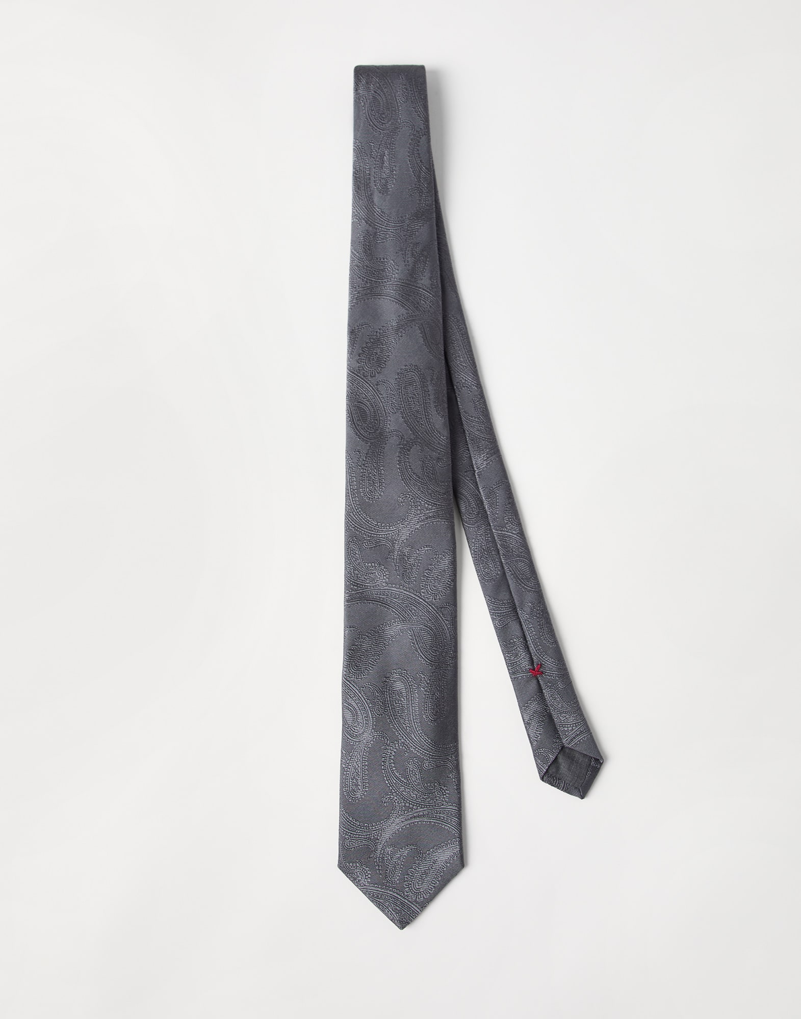 メンズ 向け ガンメタルグレー モチーフ入り シルク ネクタイ メンズ 向け ガンメタルグレー モチーフ入り シルク ネクタイ