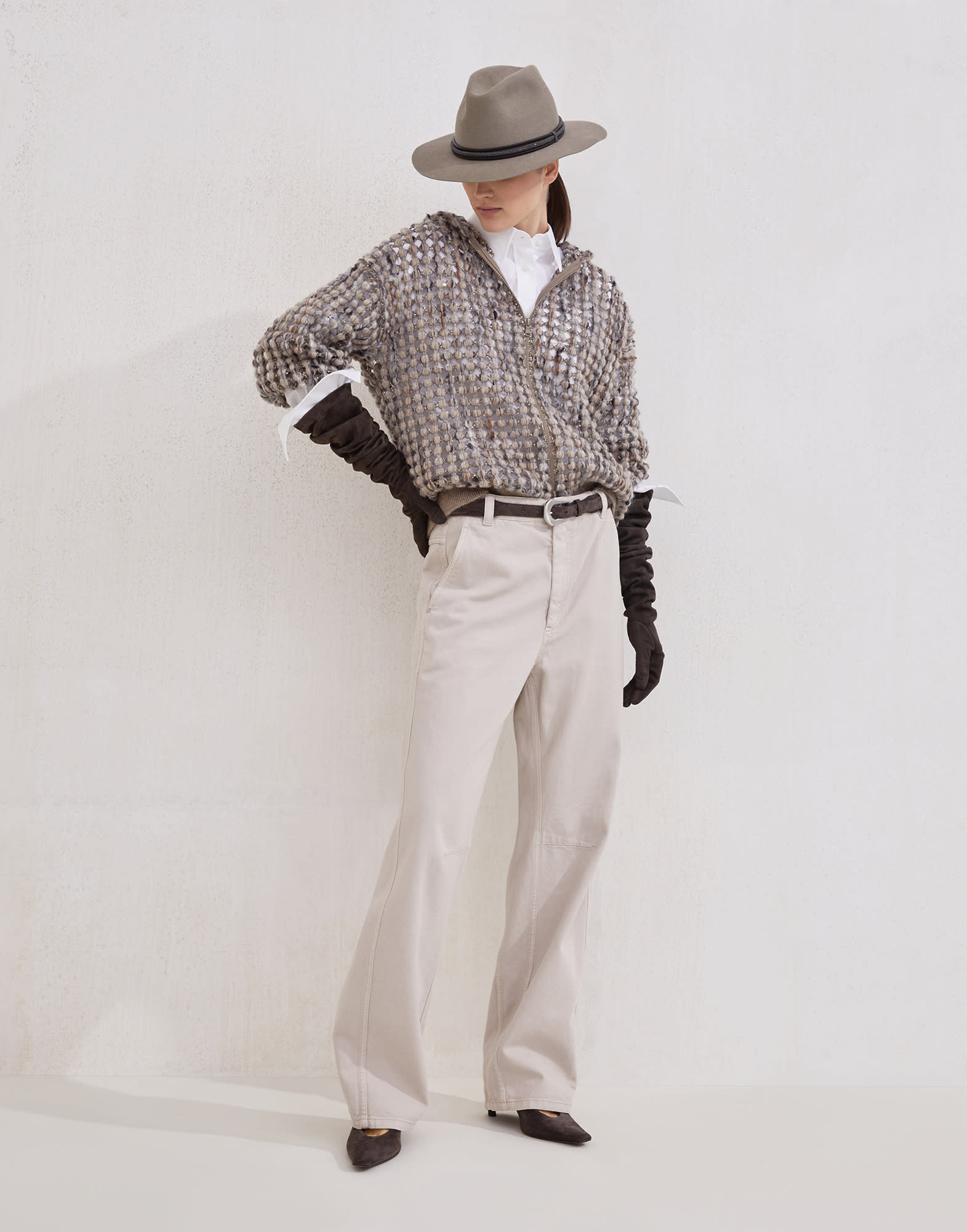 Zip-front Cardigan - Full look - View Full Screen