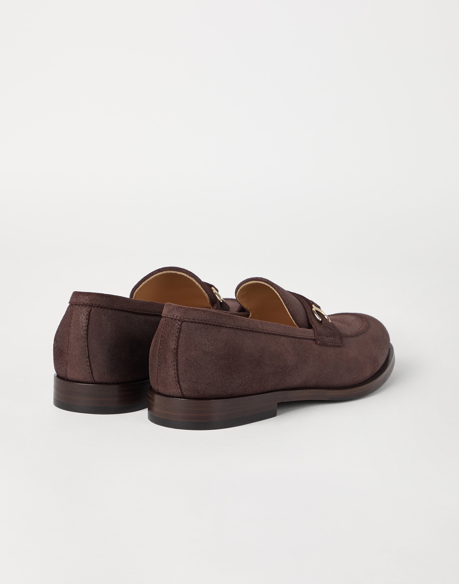 Suede Penny loafer for Man in Brown | Brunello Cucinelli Suede Penny loafer for Man in Brown | Brunello Cucinelli