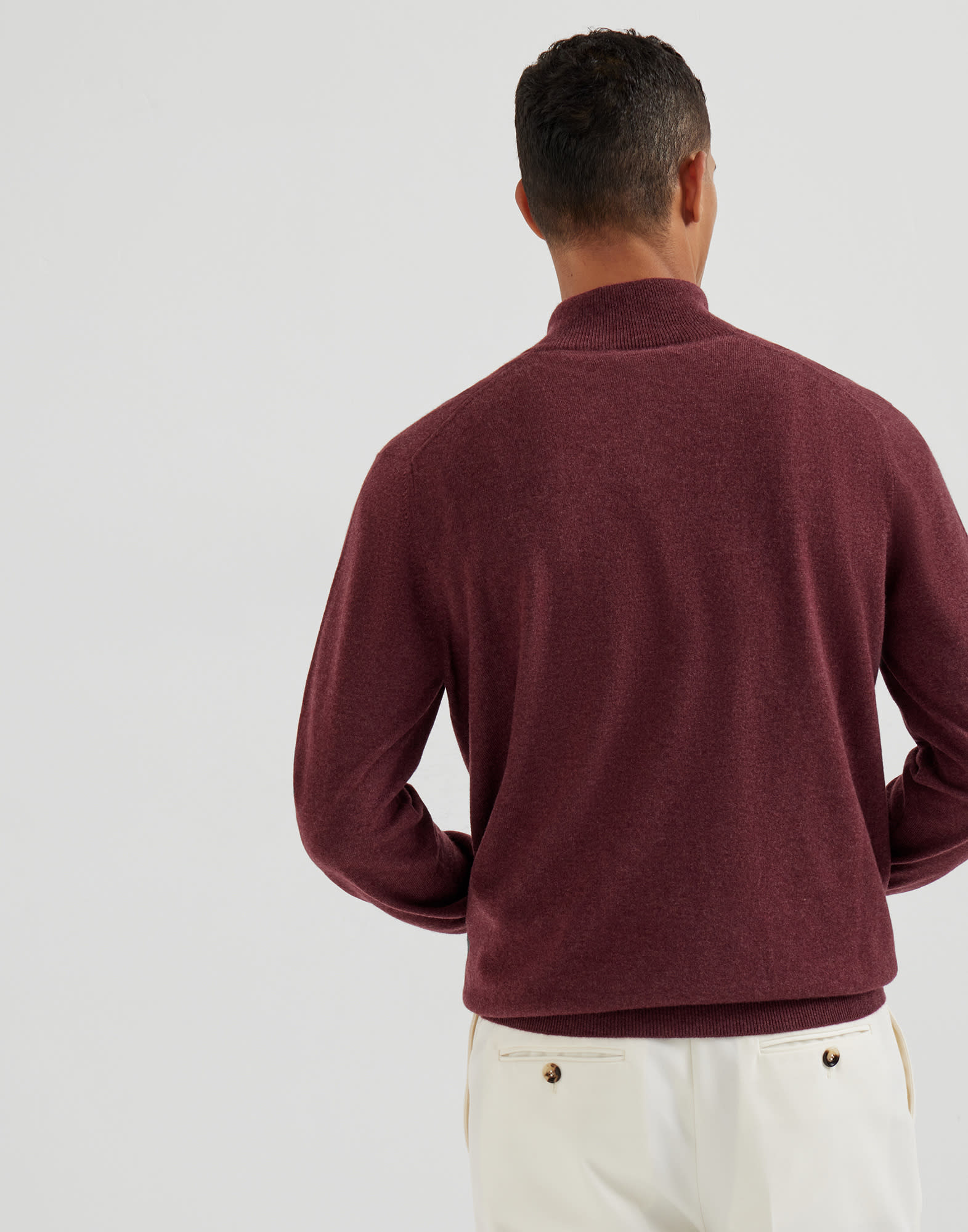 Zip Neck Sweater - Back view - View Full Screen