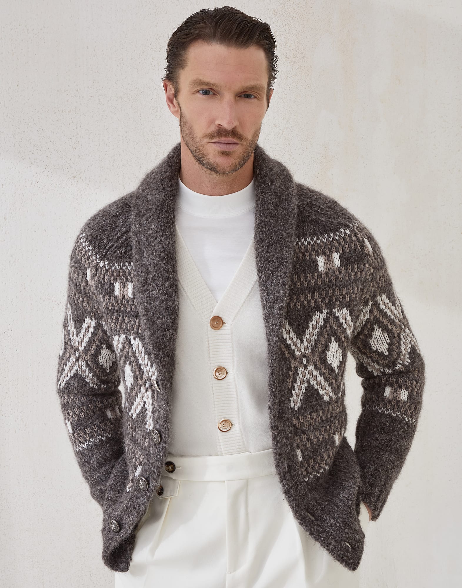 Button-front Cardigan - Editorial view - View Full Screen