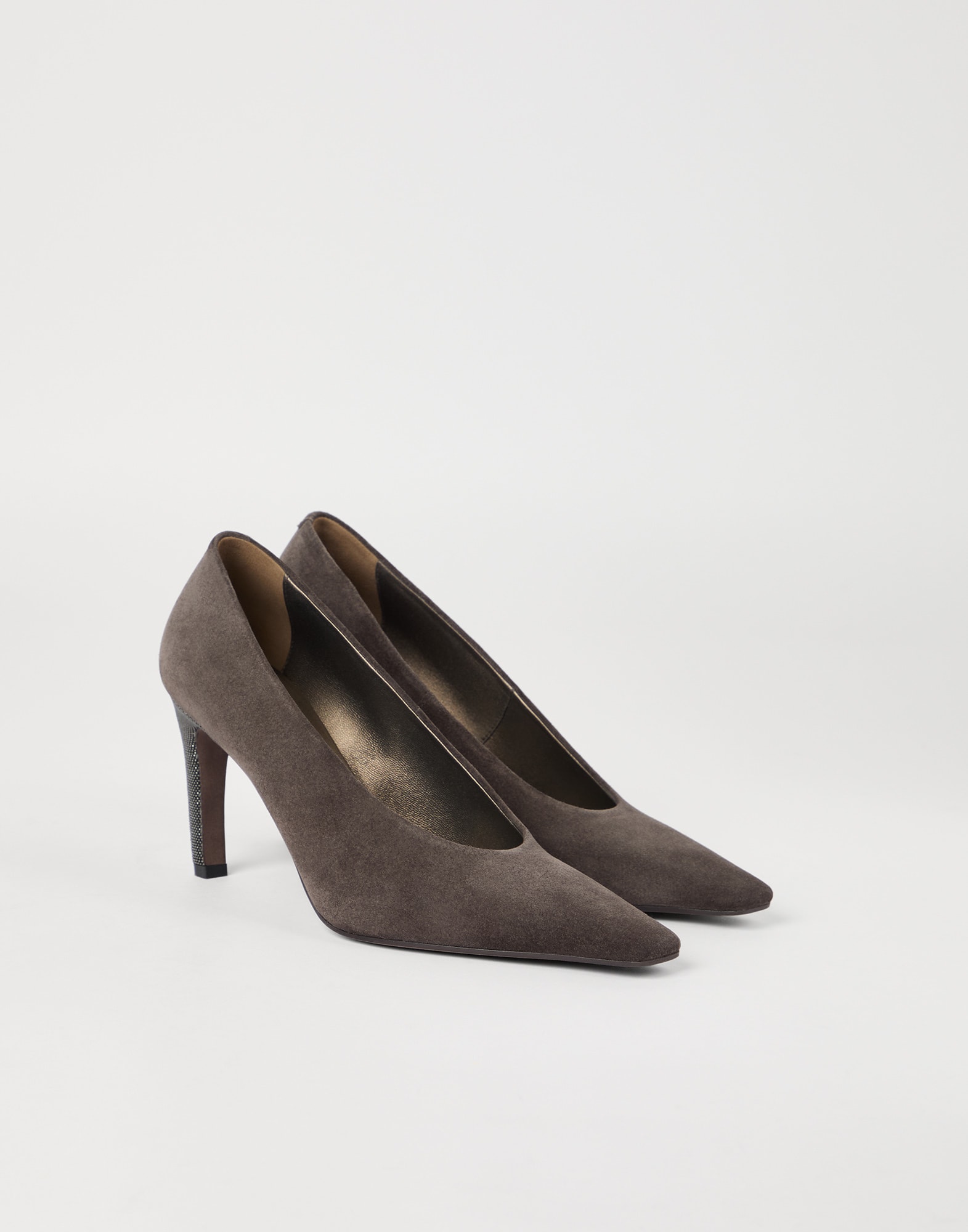 Suede heels Pine Cone Brown Woman - Brunello Cucinelli