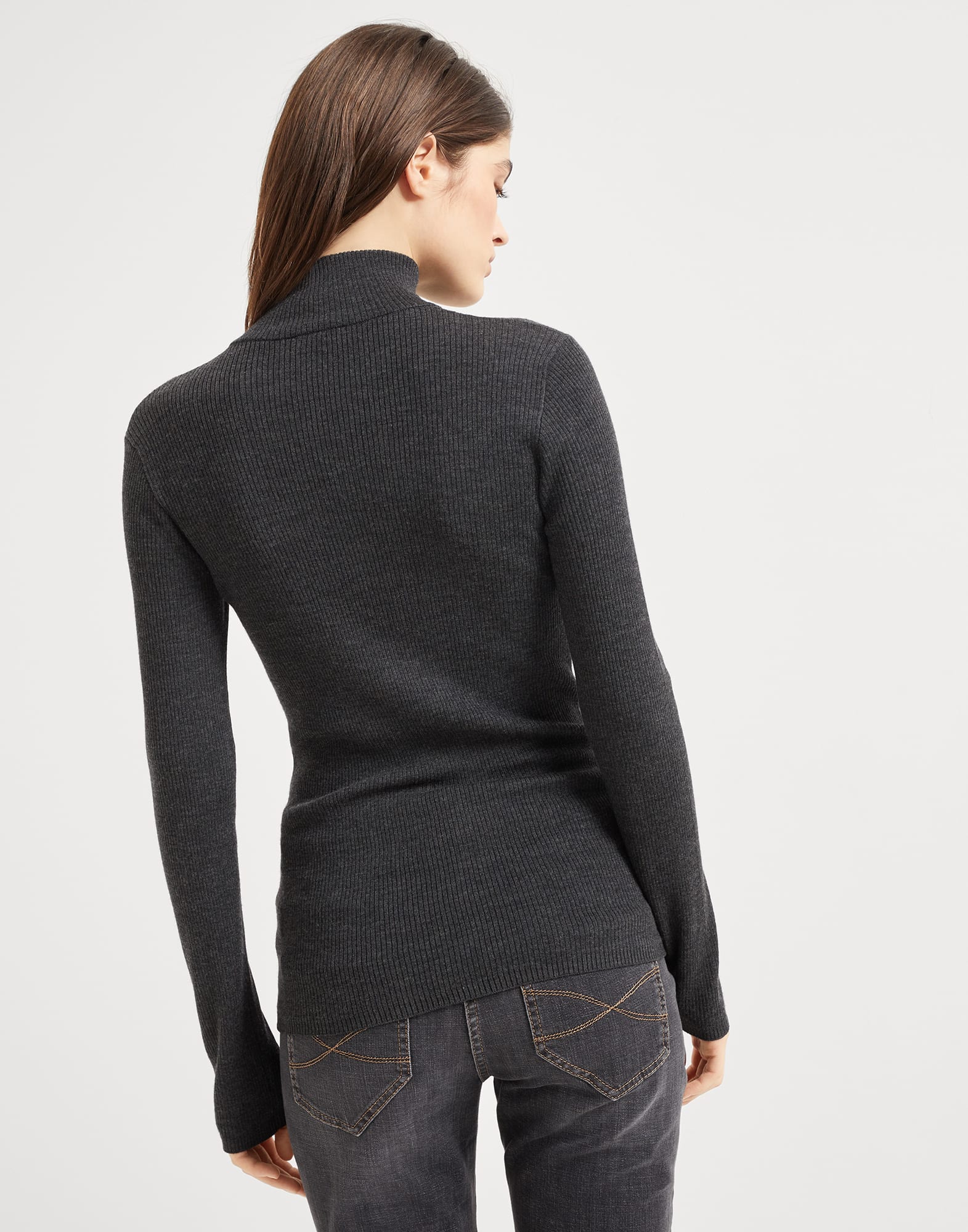 Zip Neck Sweater - Back view - View Full Screen