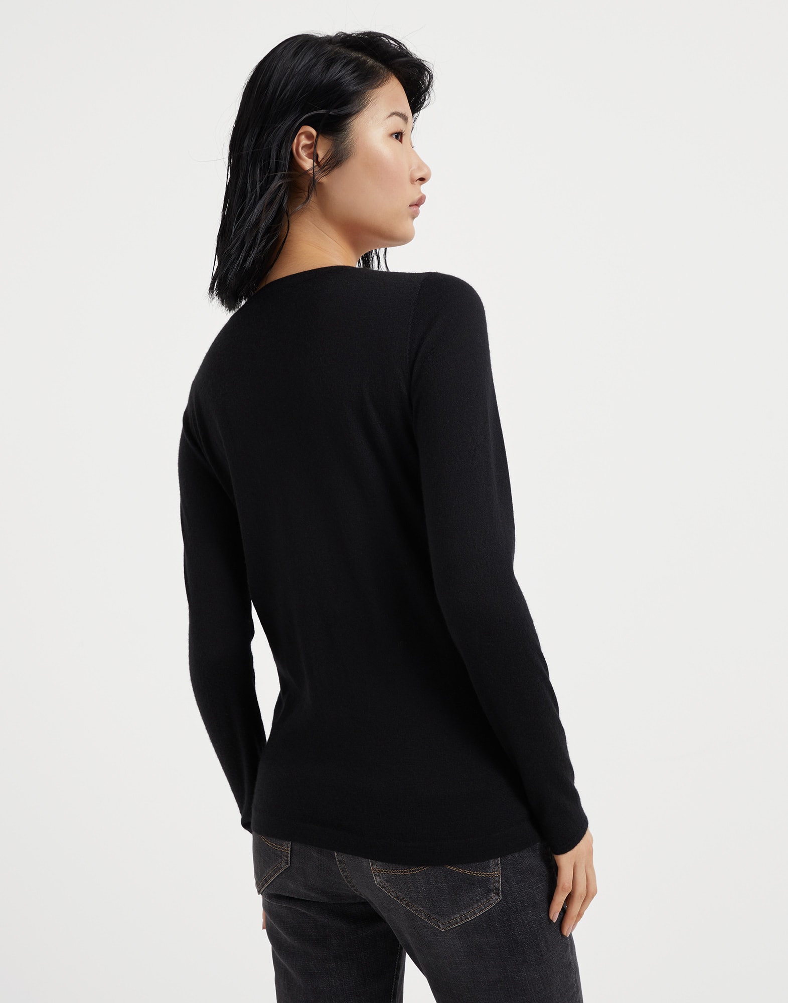 クルーネック - 後ろ - 全画面表示