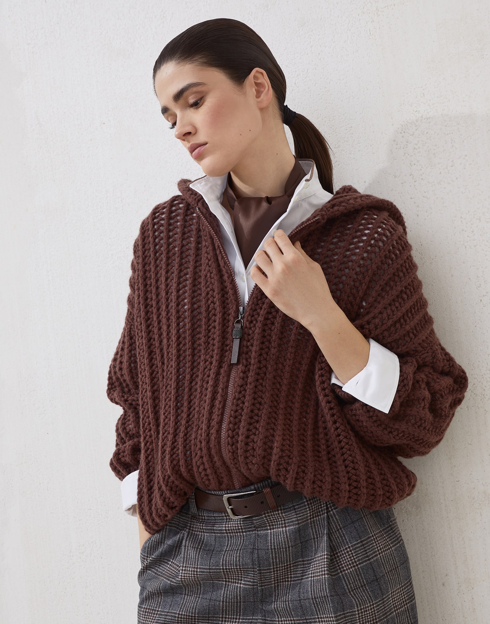 Zip-front Cardigan - Editorial view - View Full Screen