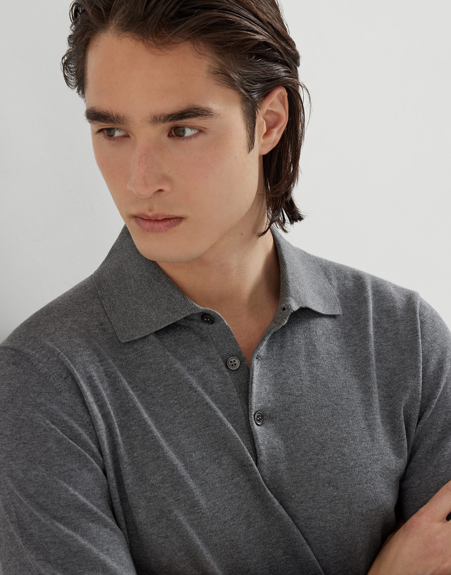 马球款针织衫 - 细节视角 - 正面观看 - 全屏观看