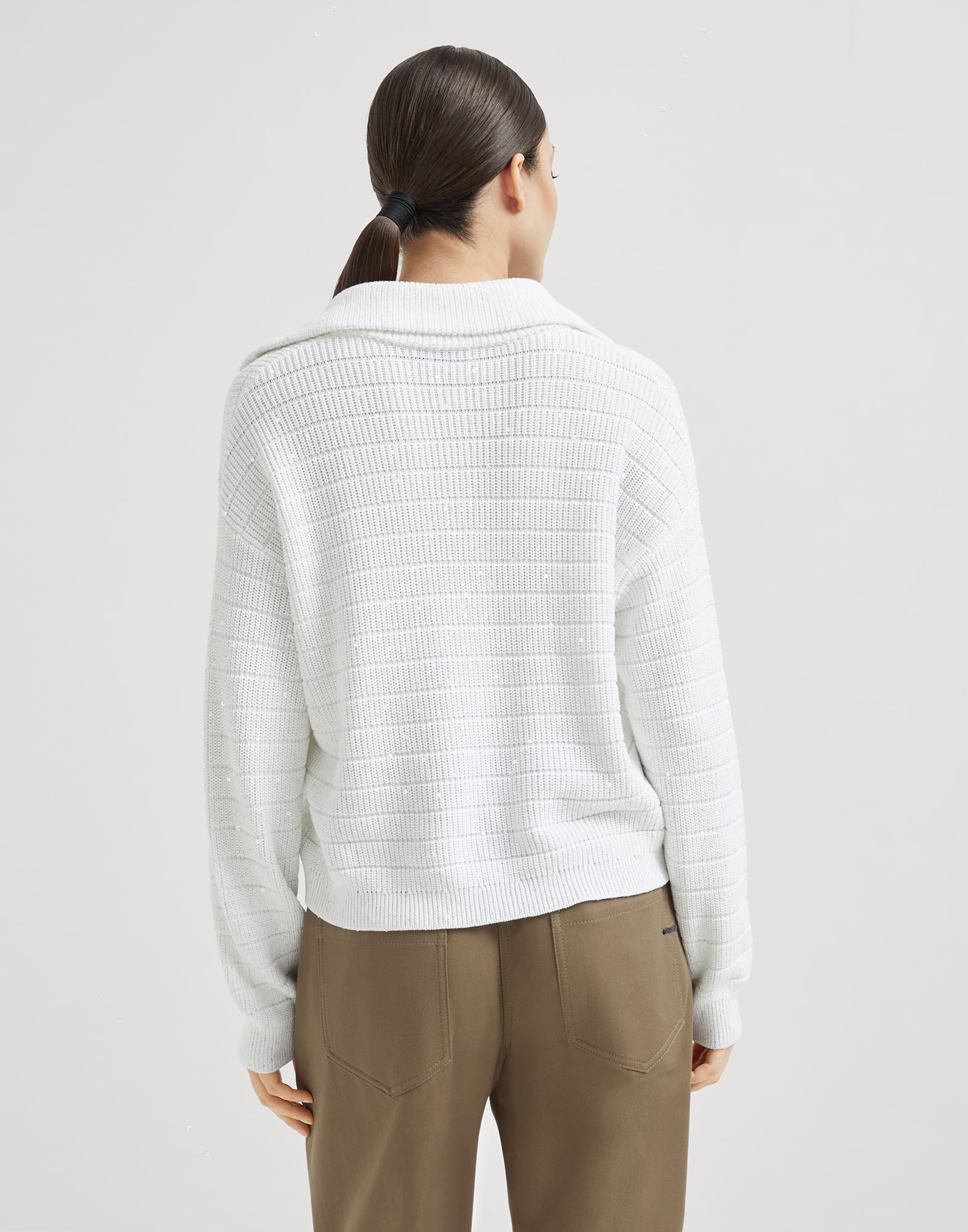 Polo-Style Sweater - Back view - View Full Screen