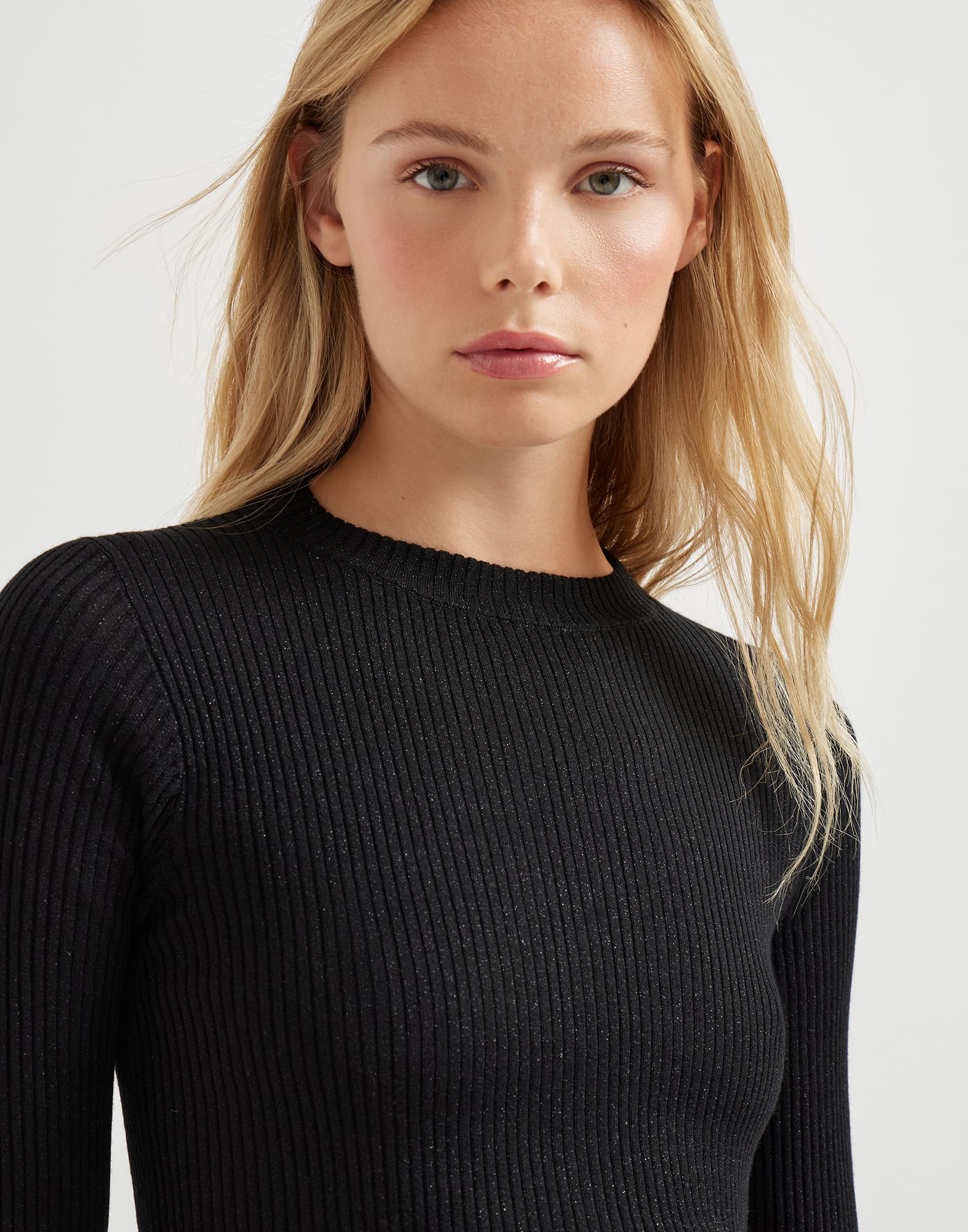 圆领针织衫 - 细节视角 - 正面观看 - 全屏观看