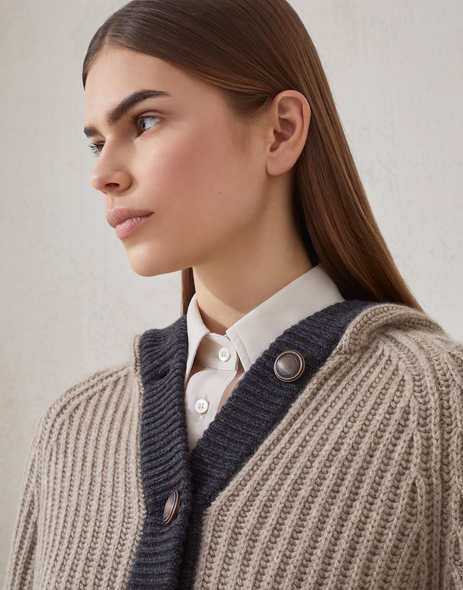 Button-front Cardigan - Detail view - View Full Screen