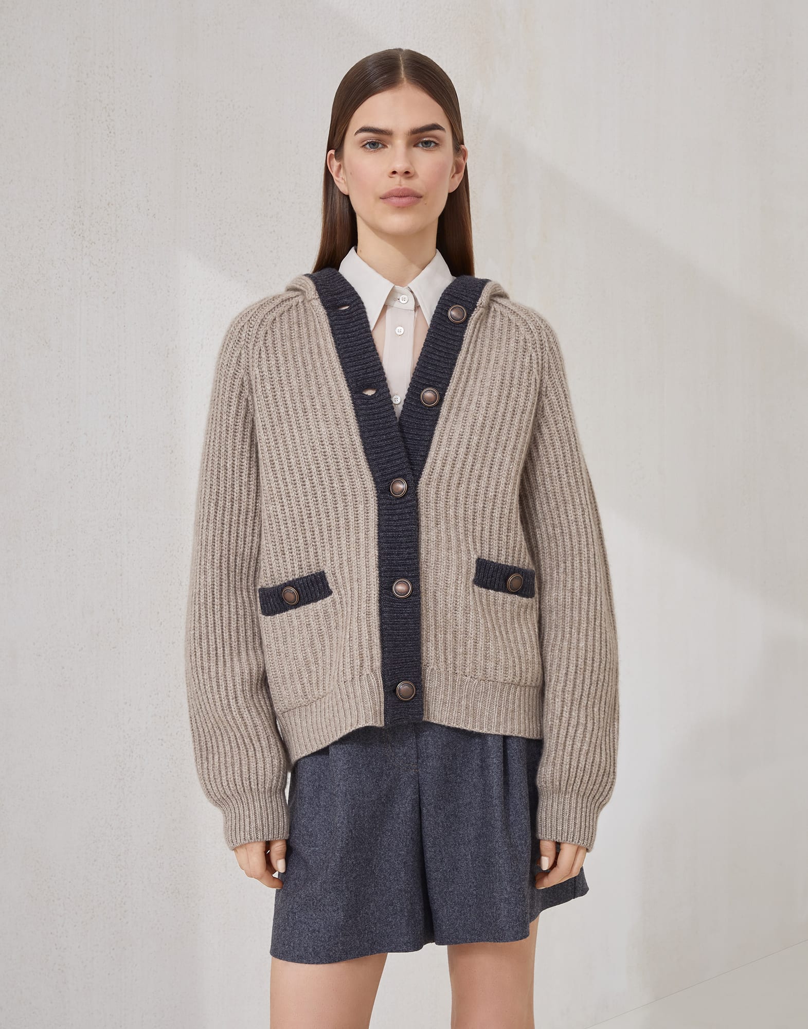 Button-front Cardigan - Front view - View Full Screen