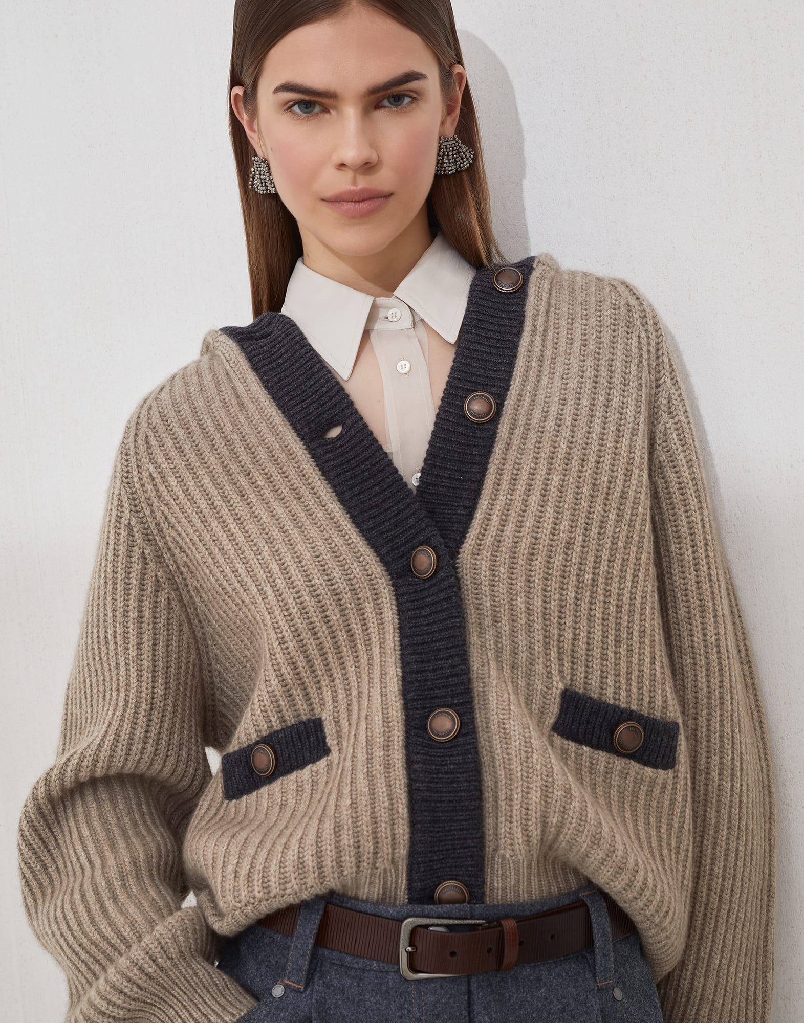 Button-front Cardigan - Editorial view - View Full Screen
