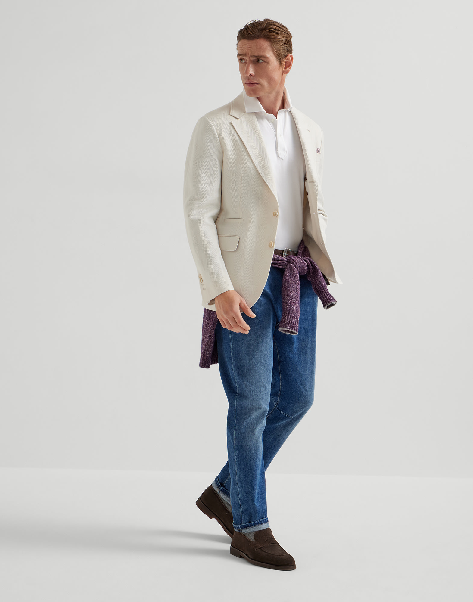 Denim Five-Pocket Trousers - Full look - View Full Screen