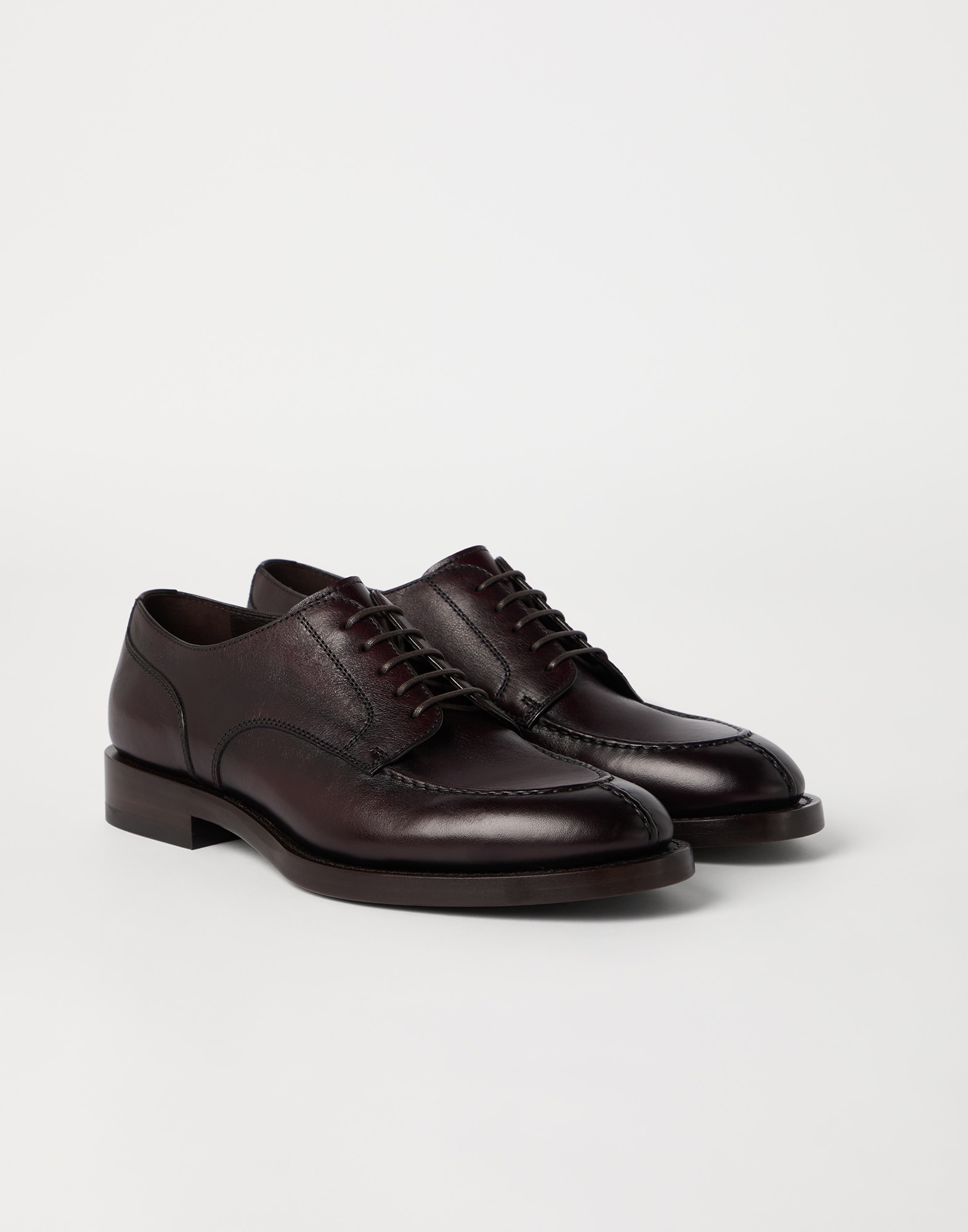 Calfskin derby Dark Amber Smoke Man - Brunello Cucinelli