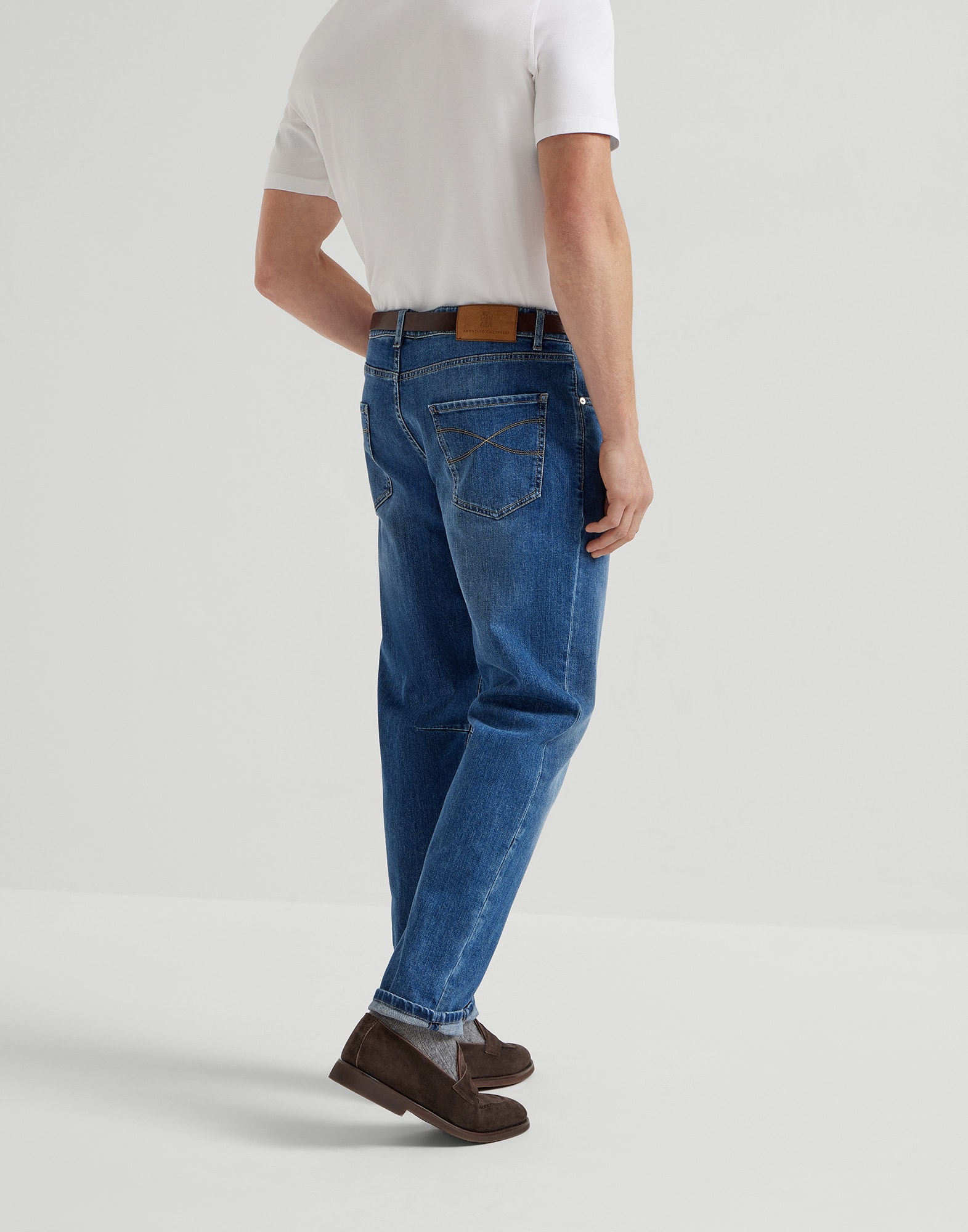 Denim Five-Pocket Trousers - Back view - View Full Screen