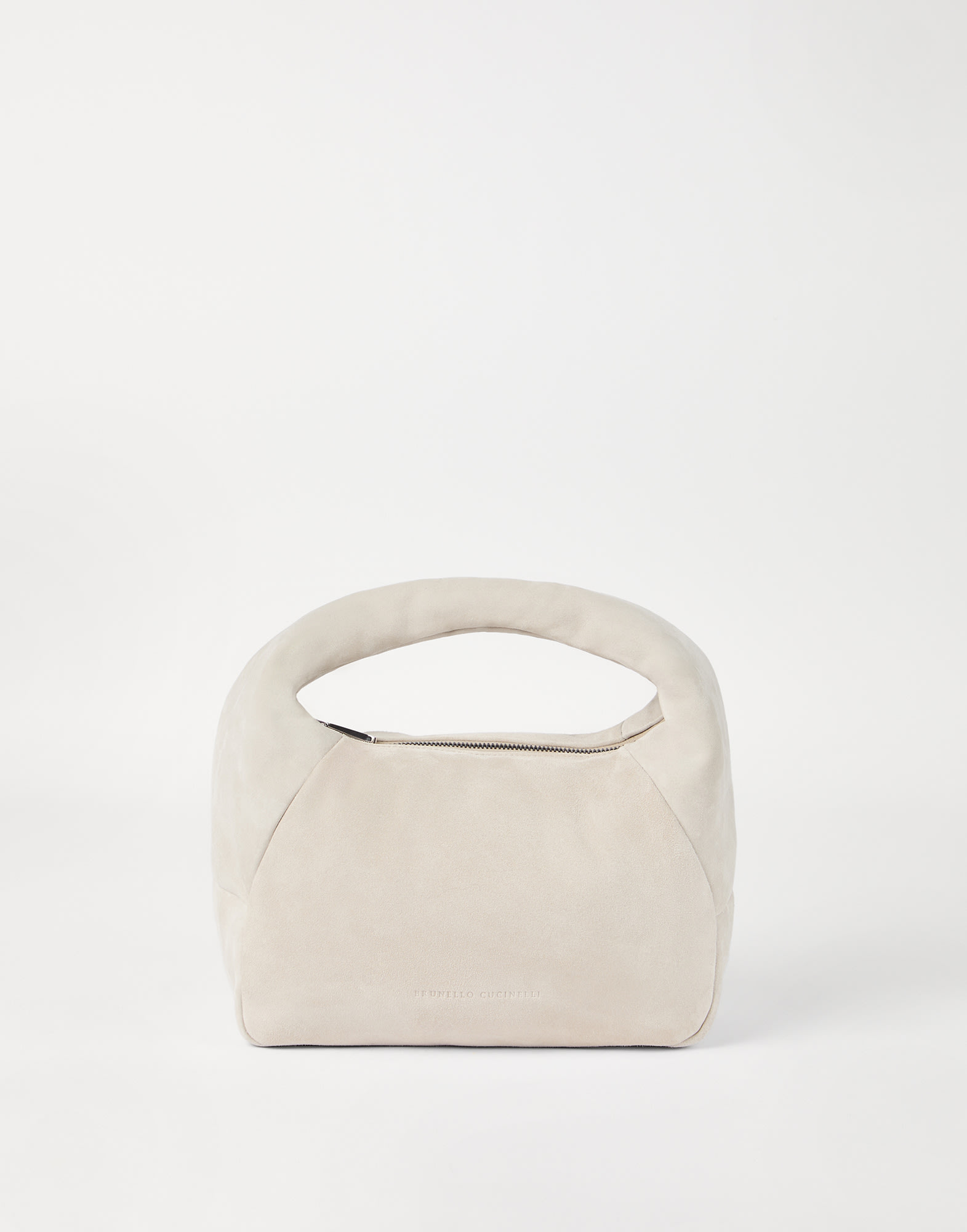 Small suede BC Duo Hobo bag Ecru Woman - Brunello Cucinelli