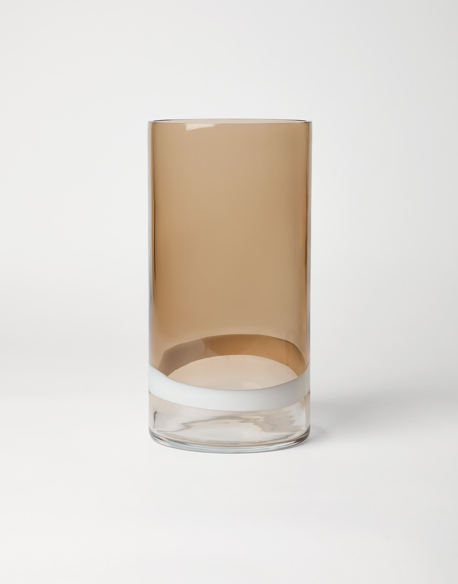 Murano glass striped cilinder vase Natural Lifestyle - Brunello Cucinelli