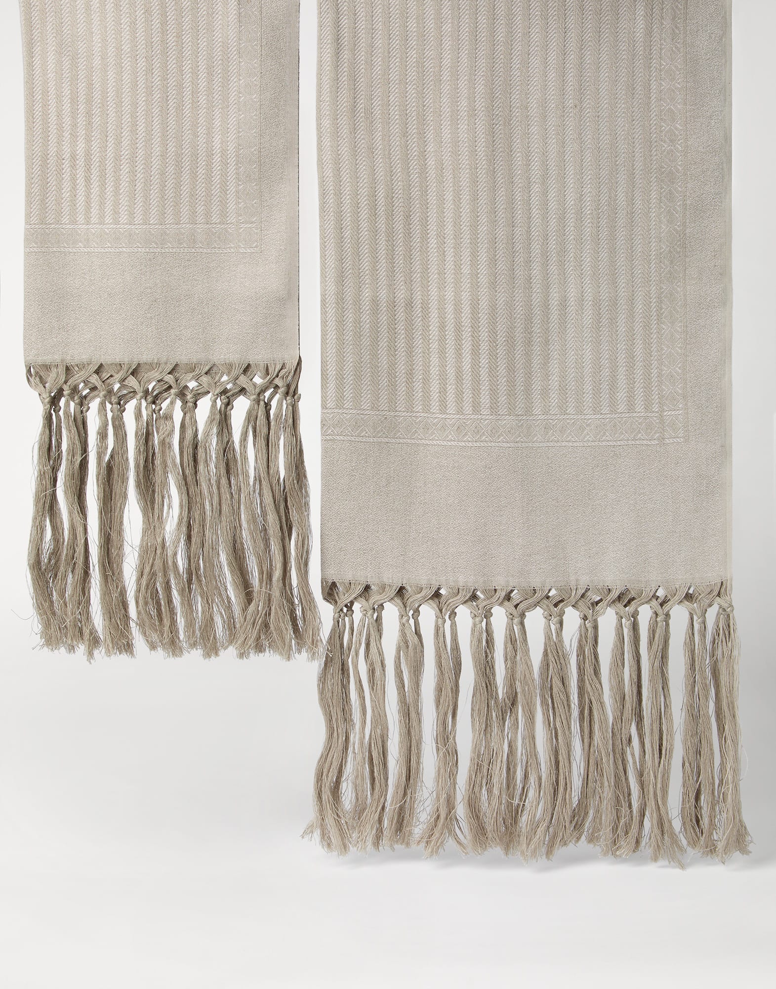 Pair of chevron towels Lessivè Lifestyle - Brunello Cucinelli