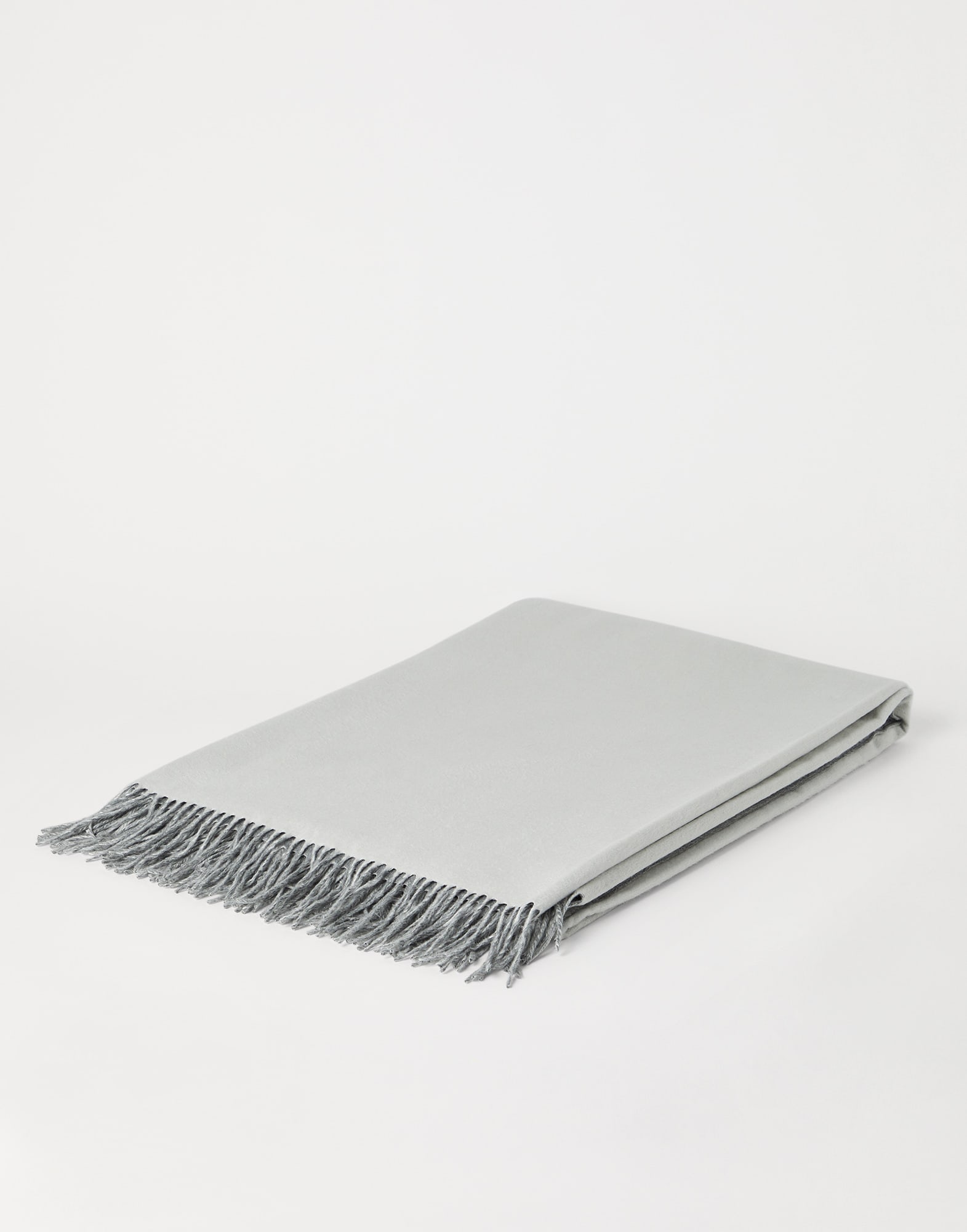 Silk double cloth throw Light Grey Lifestyle - Brunello Cucinelli
