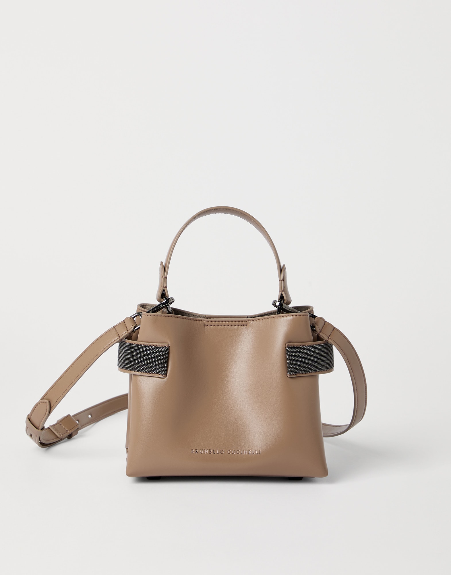 Small Top-Handle Essence bag for Woman in Hazelnut | Brunello Small Top-Handle Essence bag for Woman in Hazelnut | Brunello