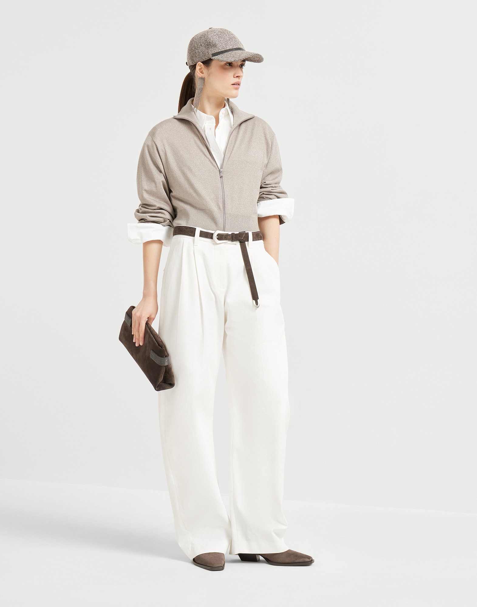 Zip-front Cardigan - Full look - View Full Screen