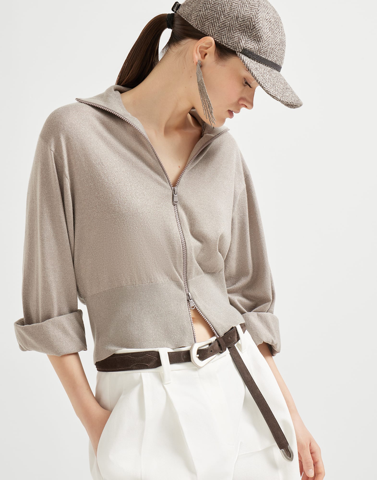 Zip-front Cardigan - Editorial view - View Full Screen