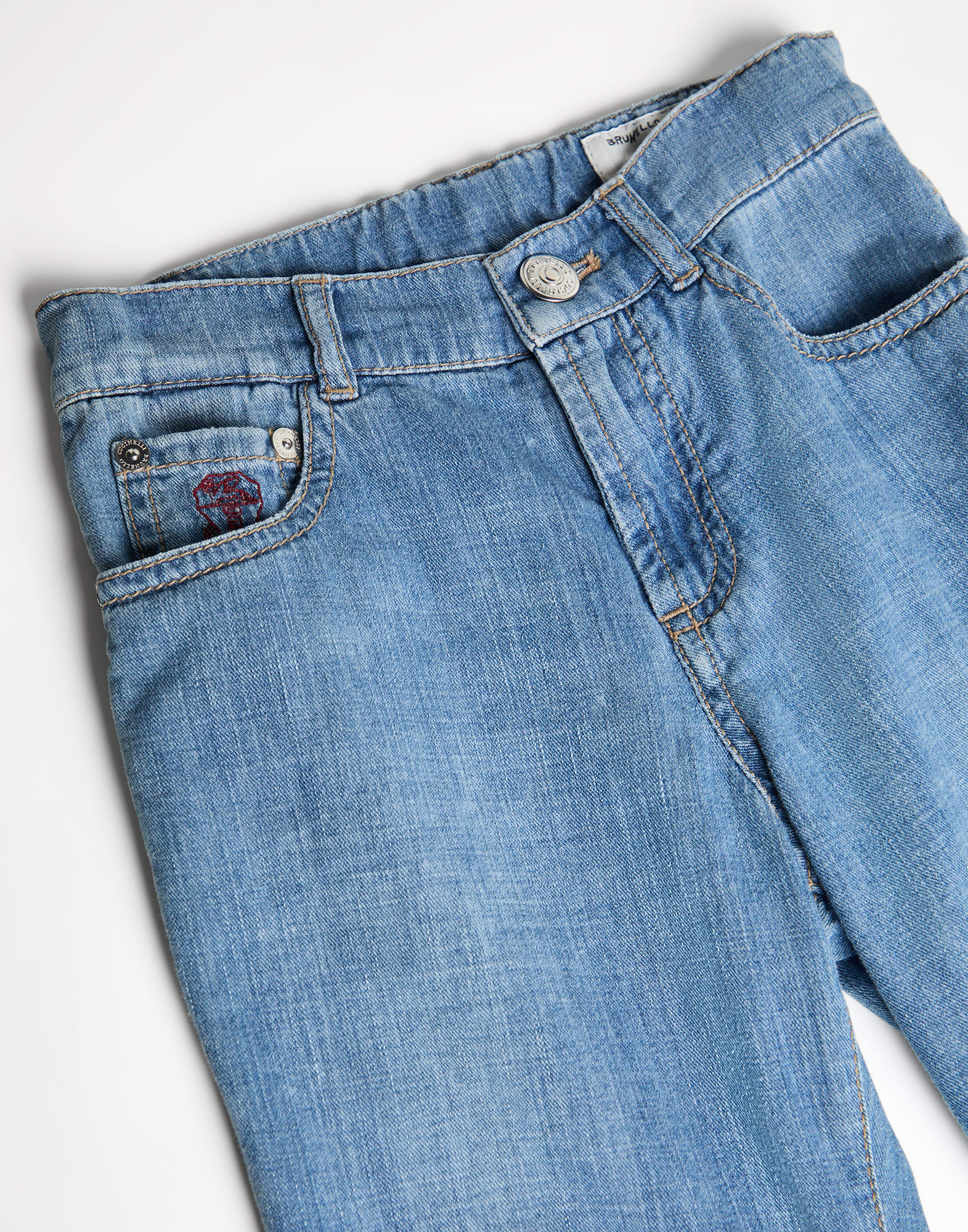 牛仔布长裤 - 细节视角 - 正面观看 - 全屏观看