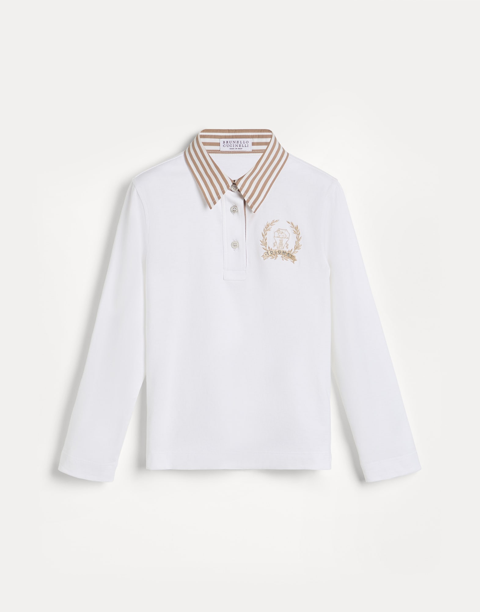 平纹针织面料马球衫 白色 女童 - Brunello Cucinelli