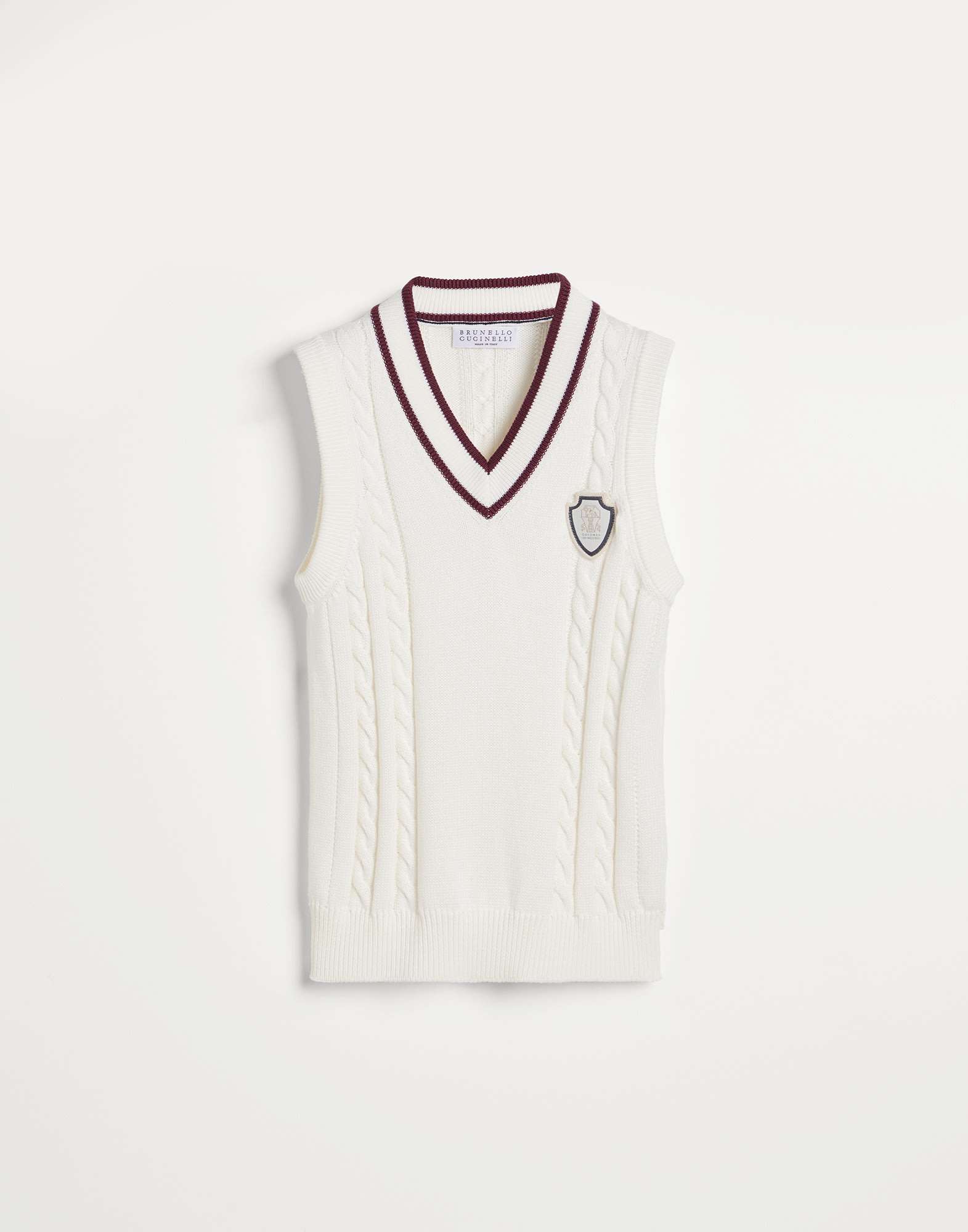 Cotton knit vest White Boys - Brunello Cucinelli